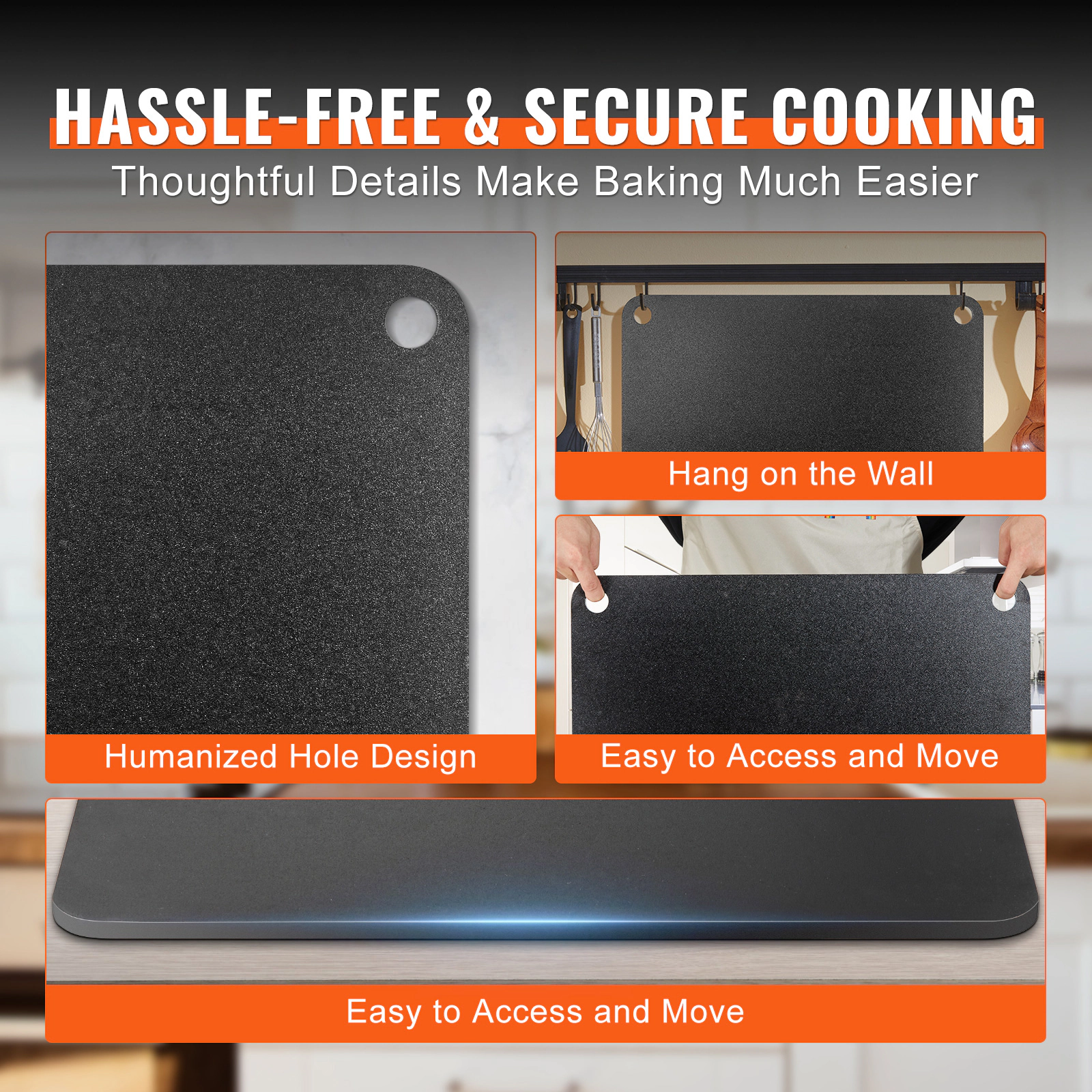 HONGGE Pre-Seasoned Carbon Steel Pizza Steel, 20 x 14 x 3/8 In Baking Plate for Oven and Outdoor Grill