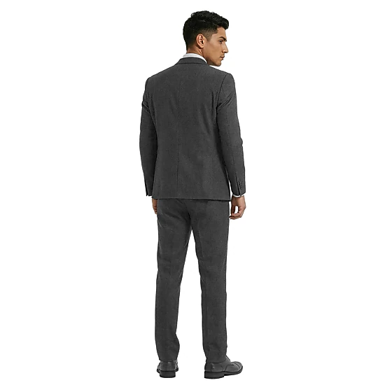 Tazzio Mens Regular Fit 3 Piece Sharkskin Suit Set