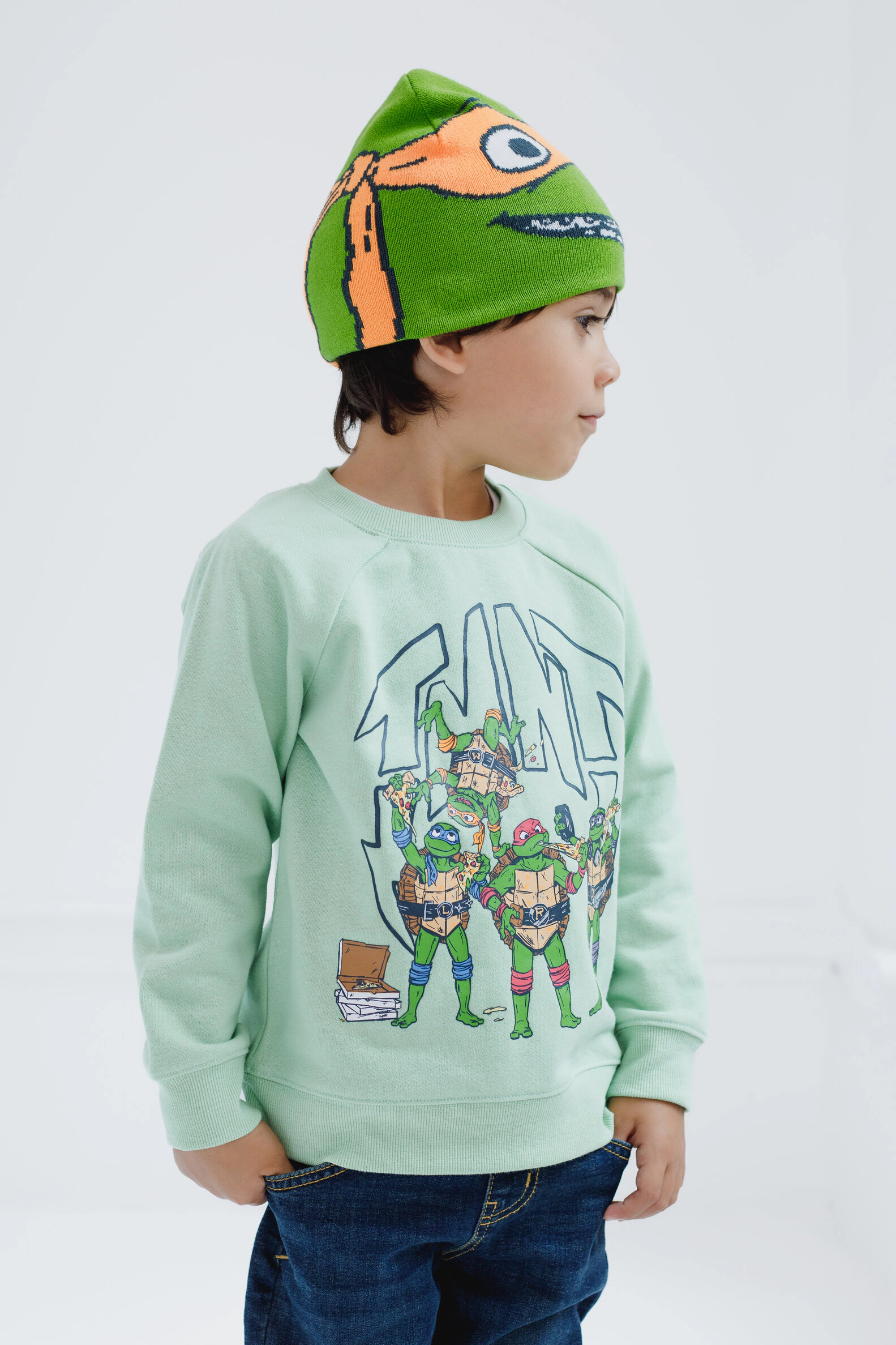 Teenage Mutant Ninja Turtles Boys' 2-Piece Fleece Sweatshirt and Hat Set