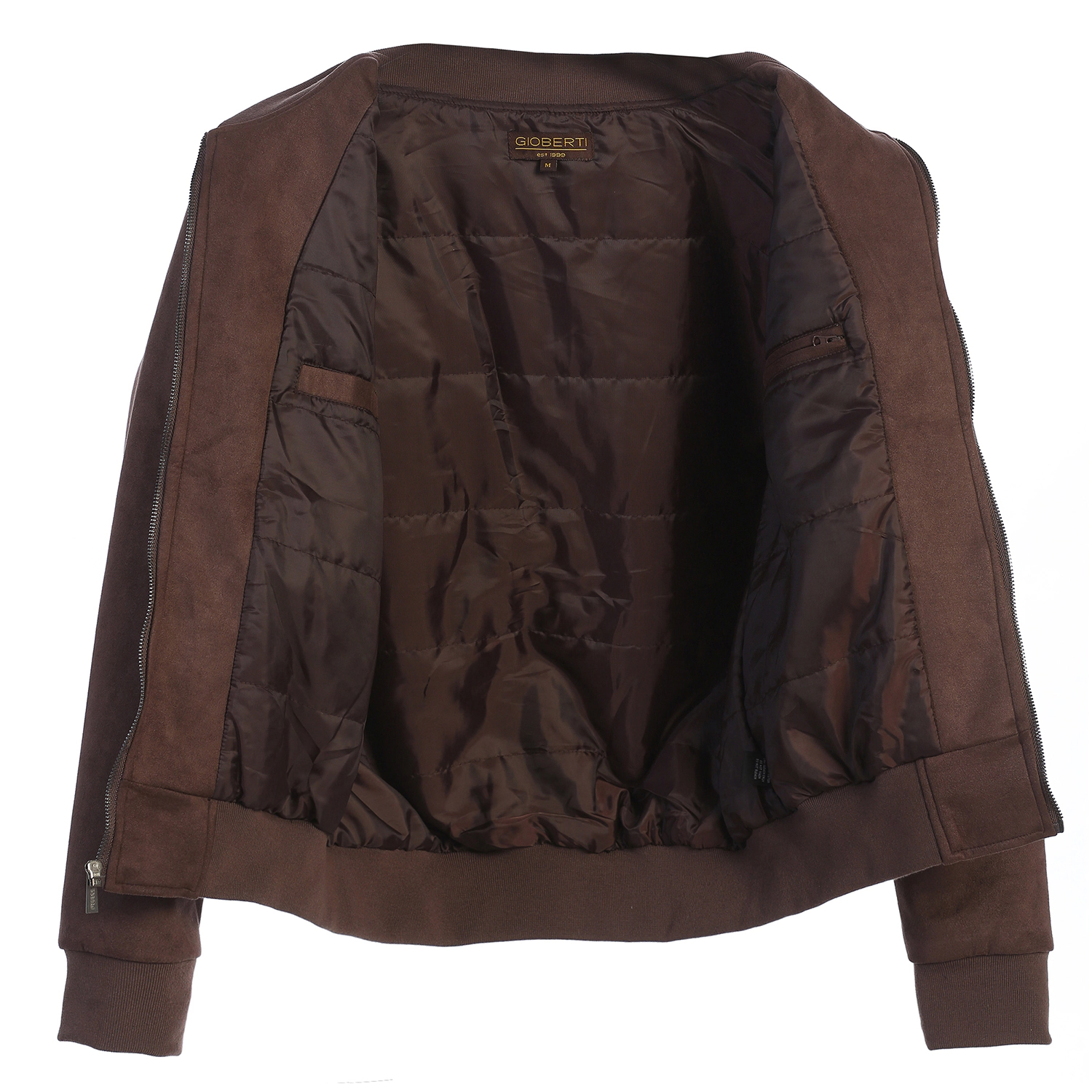 Gioberti Men's Faux Suede Bomber Jacket with Warm Light Inner Padding