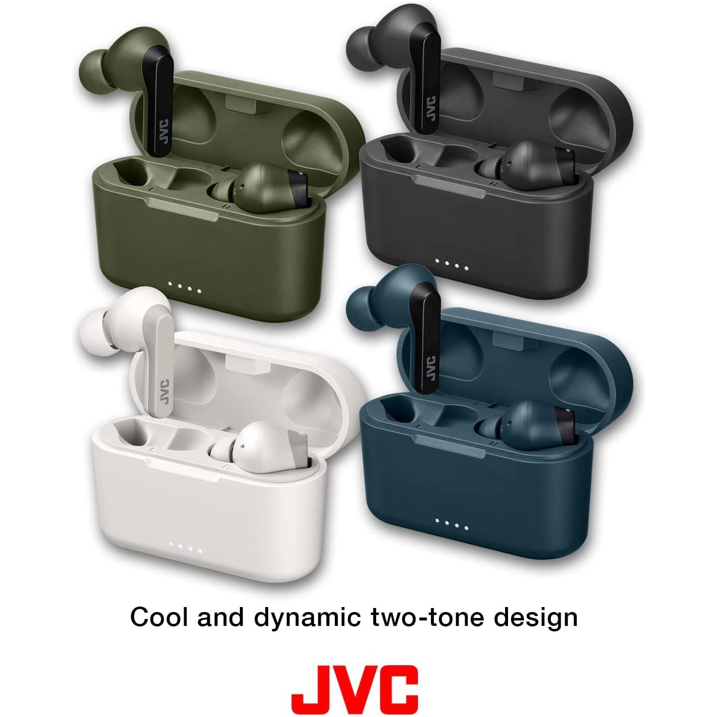 JVC Riptidz True Wireless Earbuds Bluetooth 5.1 IPX5 White