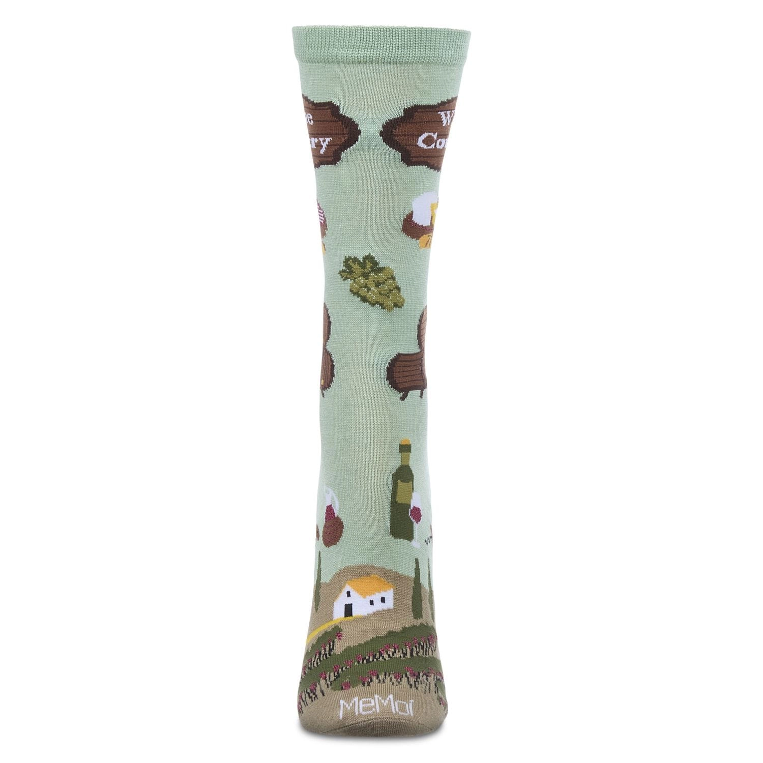 MeMoi Women's Wine Country Rayon From Bamboo Crew Socks