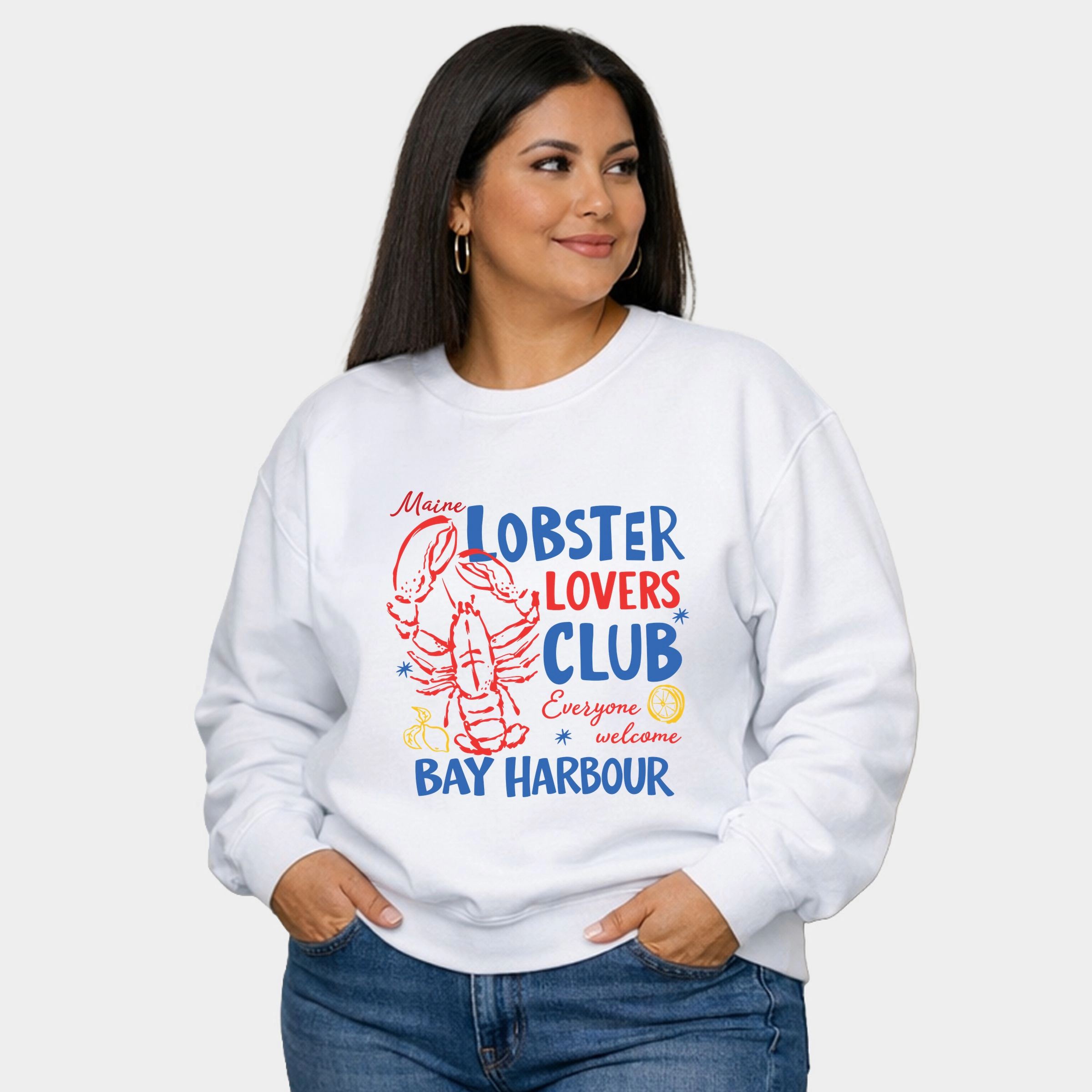 Simply Sage Market - Lobster Lovers Club Bay Harbour  Women's Plus Sized Graphic Sweatshirt