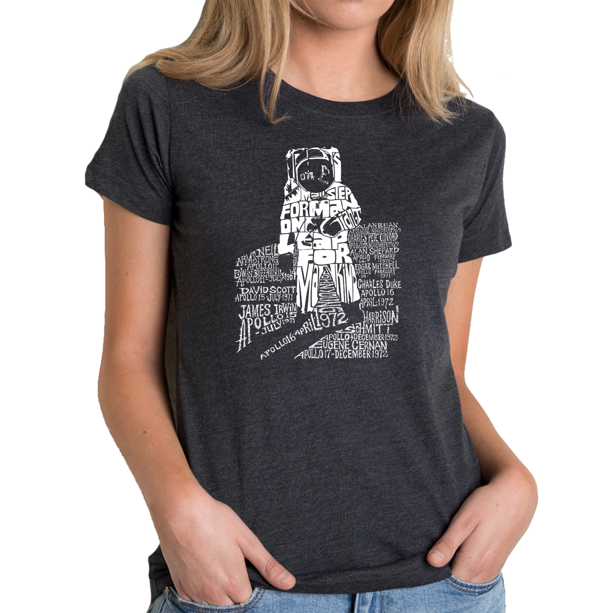 LA Pop Art Women's Cotton/Poly Blend Word TShirt - ASTRONAUT