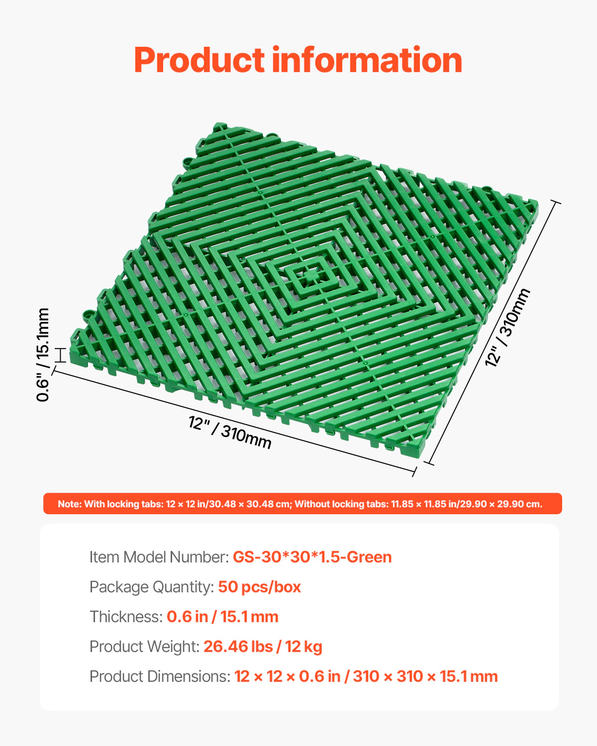 HONGGE Interlocking Drainage Mat Modular Interlocking Cushion Splicing Drainage Mats Non-Slip PP Drainage Floor Tile