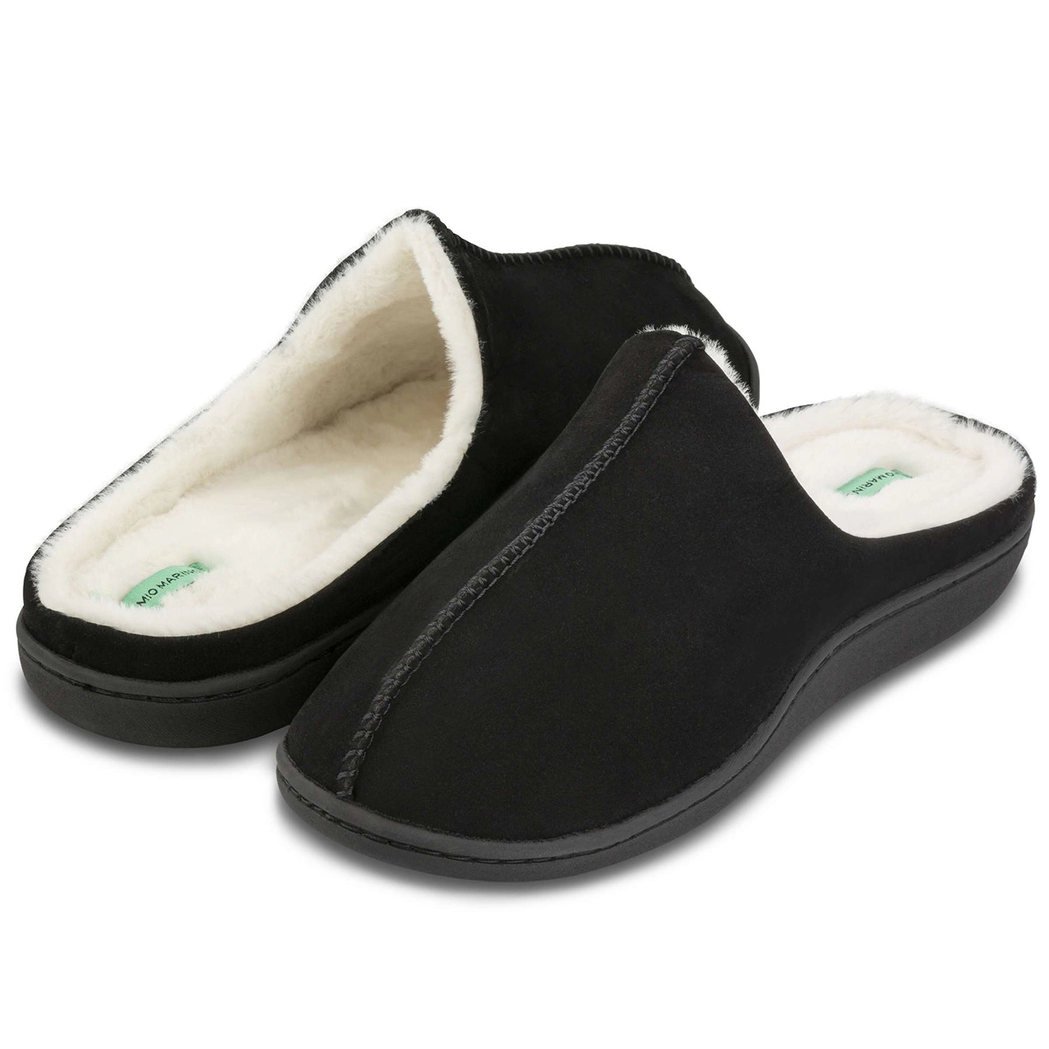 Mio Marino Men's Cuddles Memory Foam Faux Suede House Slippers