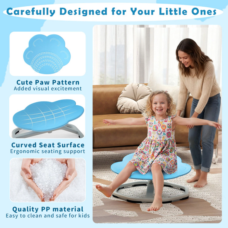 Hivvago Kids Sensory Swivel Chair Cat Claw 360° Spinning With Non-Slip Metal Base