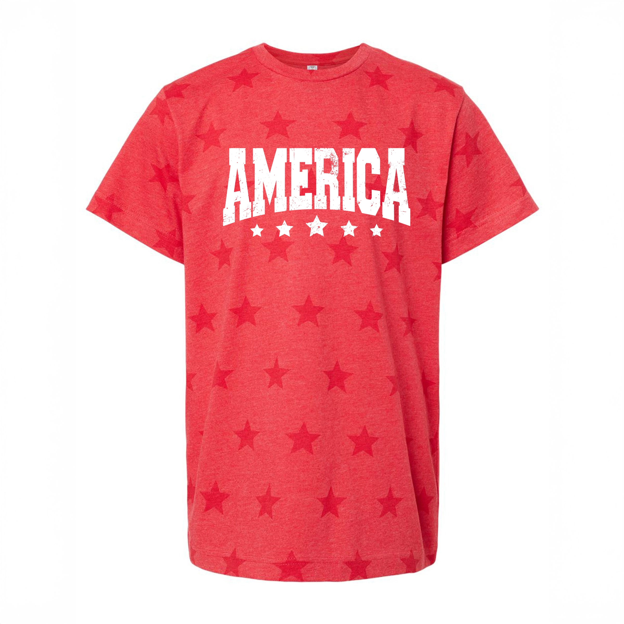 The Juniper Shop - America Varsity Star Distressed Youth Short Sleeve Tee