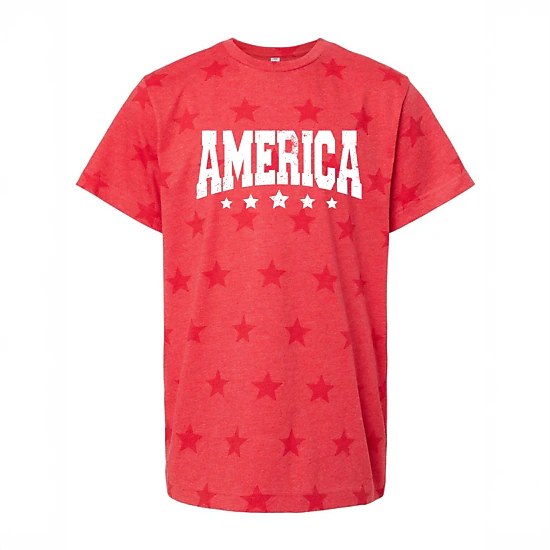 The Juniper Shop - America Varsity Star Distressed - Youth Short Sleeve Star Tee