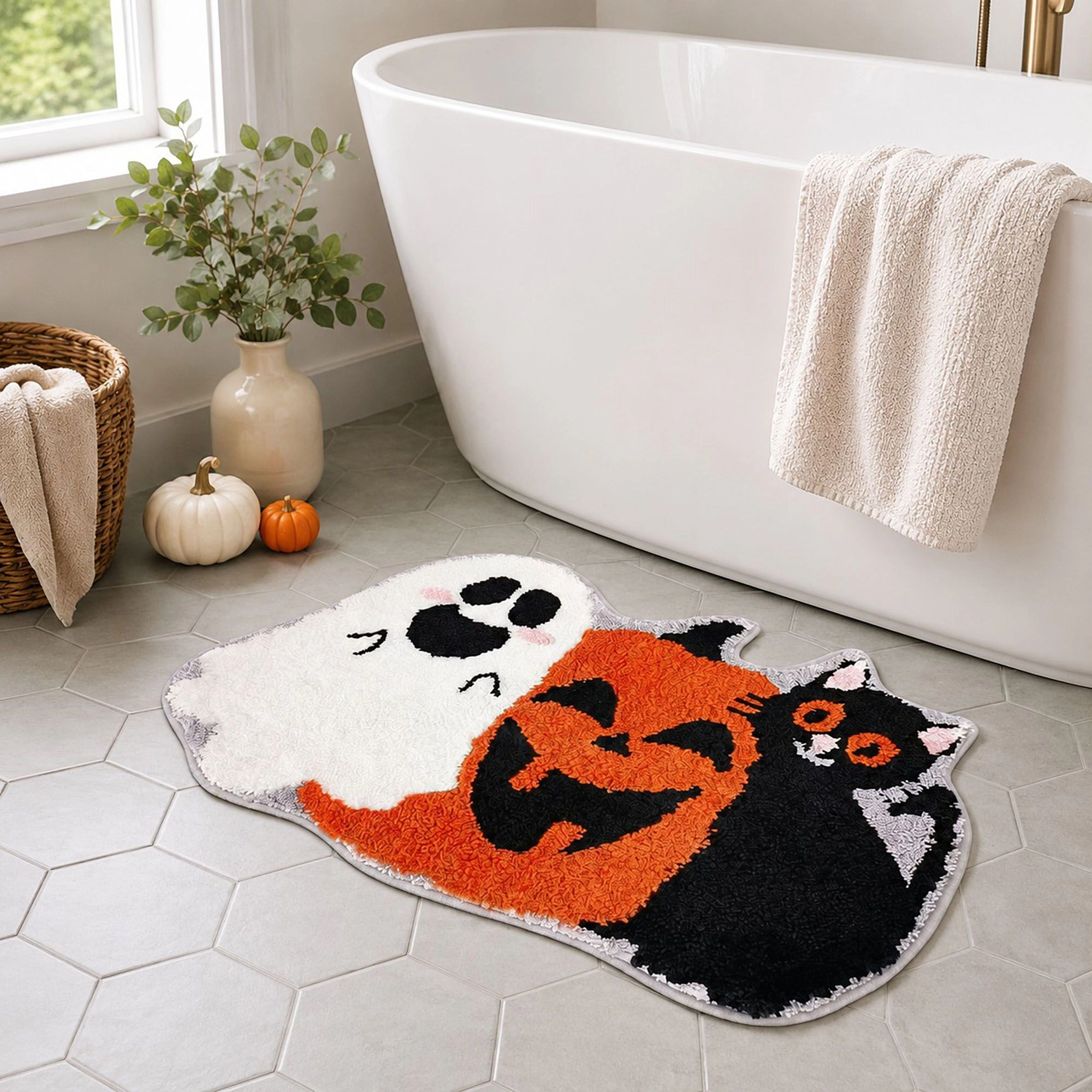 Alilang Halloween Character Shaped Nonslip Bath Accent Rug 15.7 x 23.6