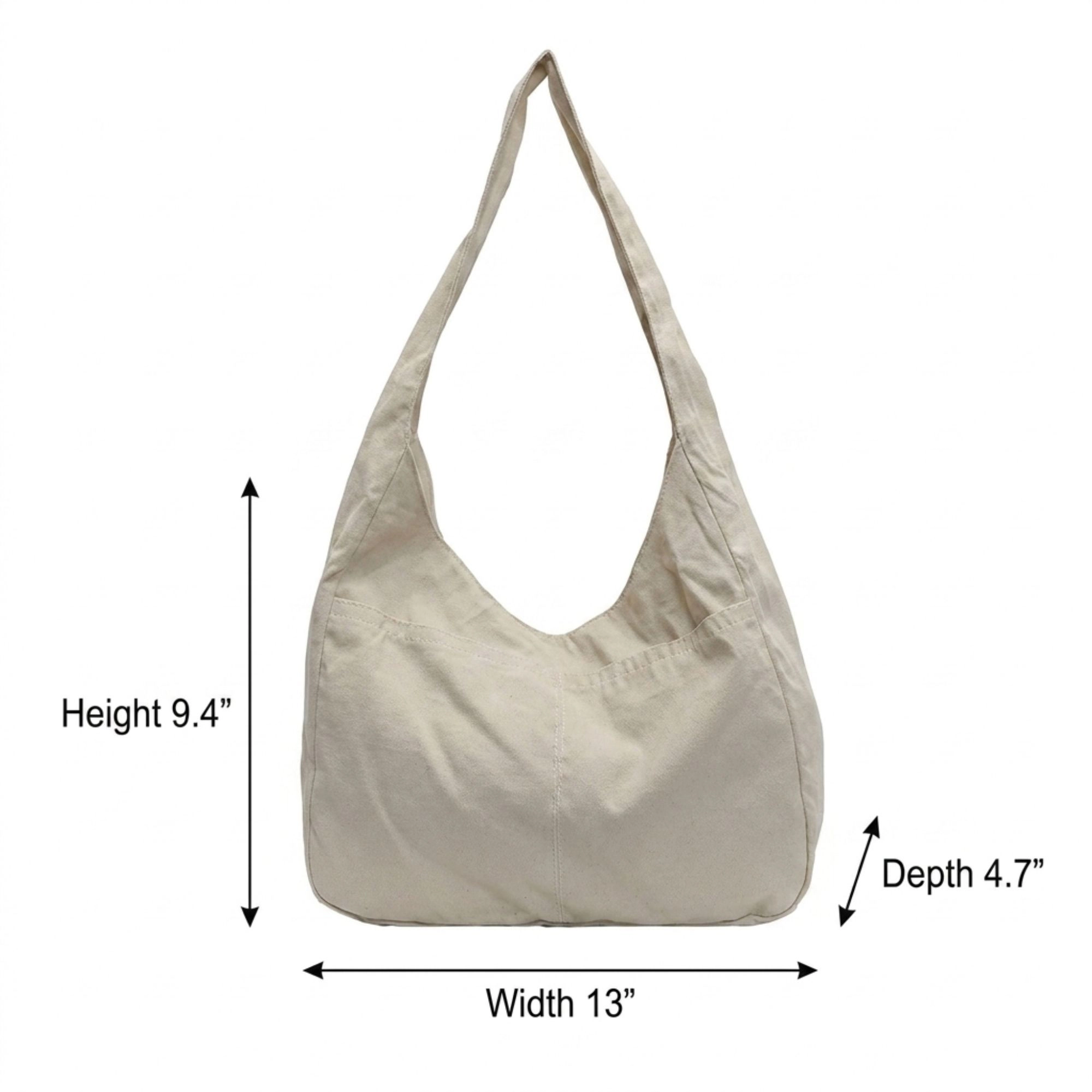 Alilang Women's Solid Hobo Tote Bag with Soft Slouchy Shape and Shoulder Handle, Yellow