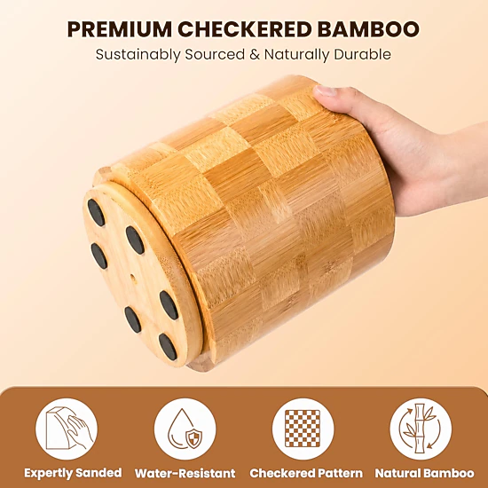 WZK 360 Rotating Checkered Kitchen Utensil Holder