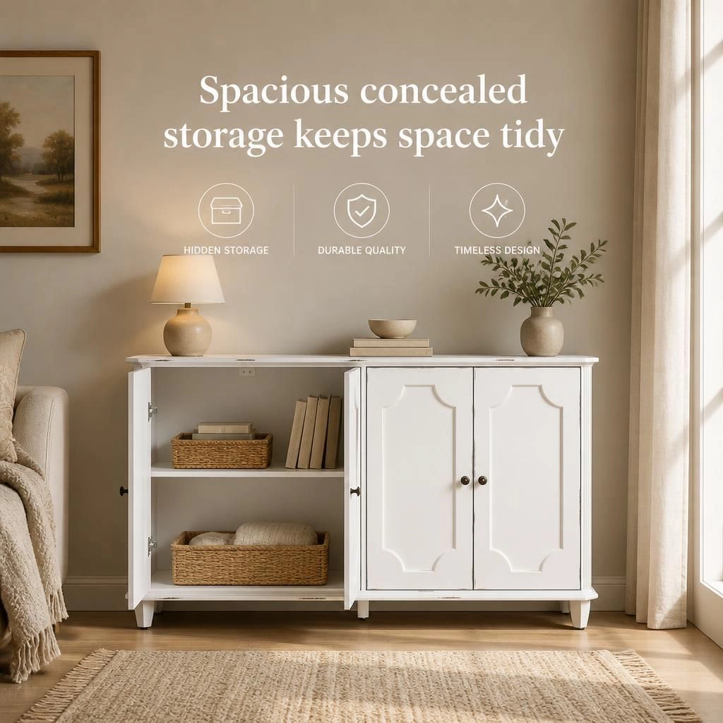 GOODSILO Solid Wood MDF Floor Storage Cabinet