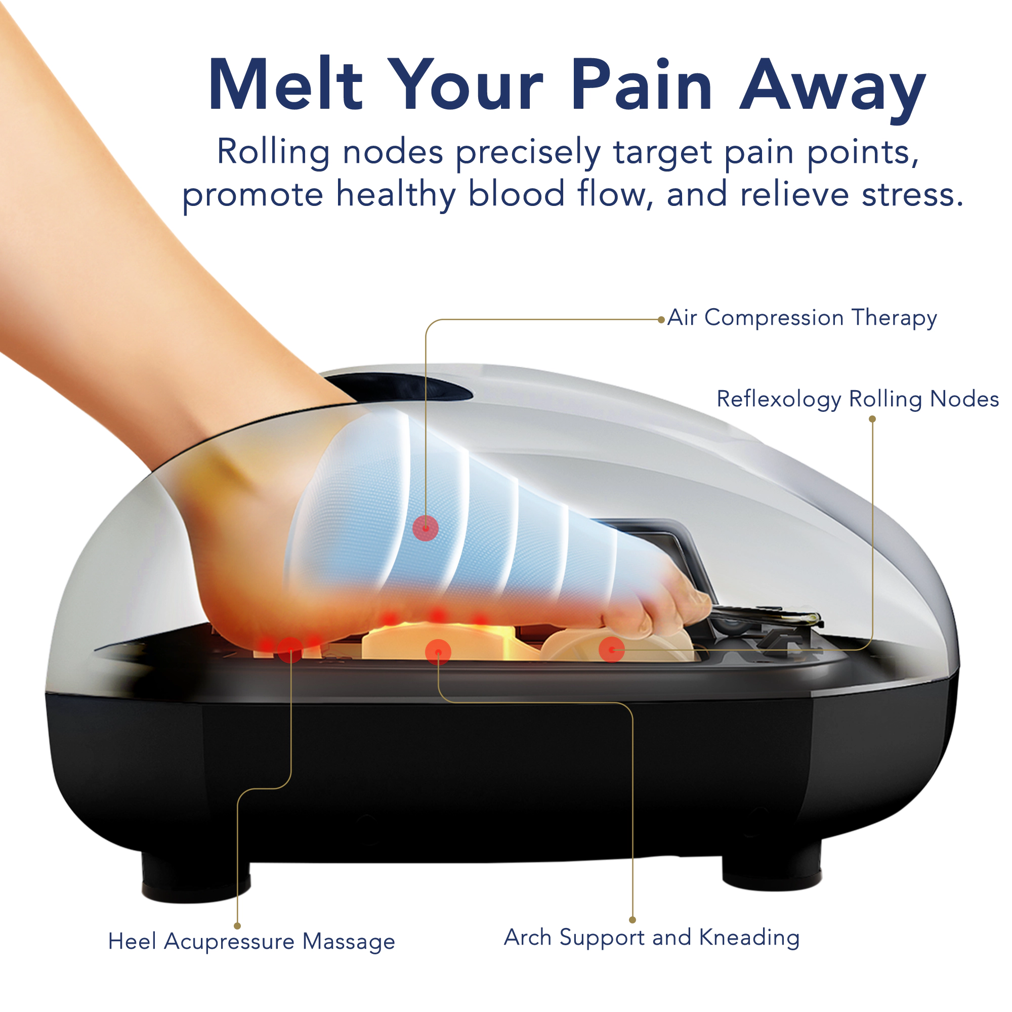 Miko Shiatsu Foot Massager Machine with Kneading and Switchable Heat