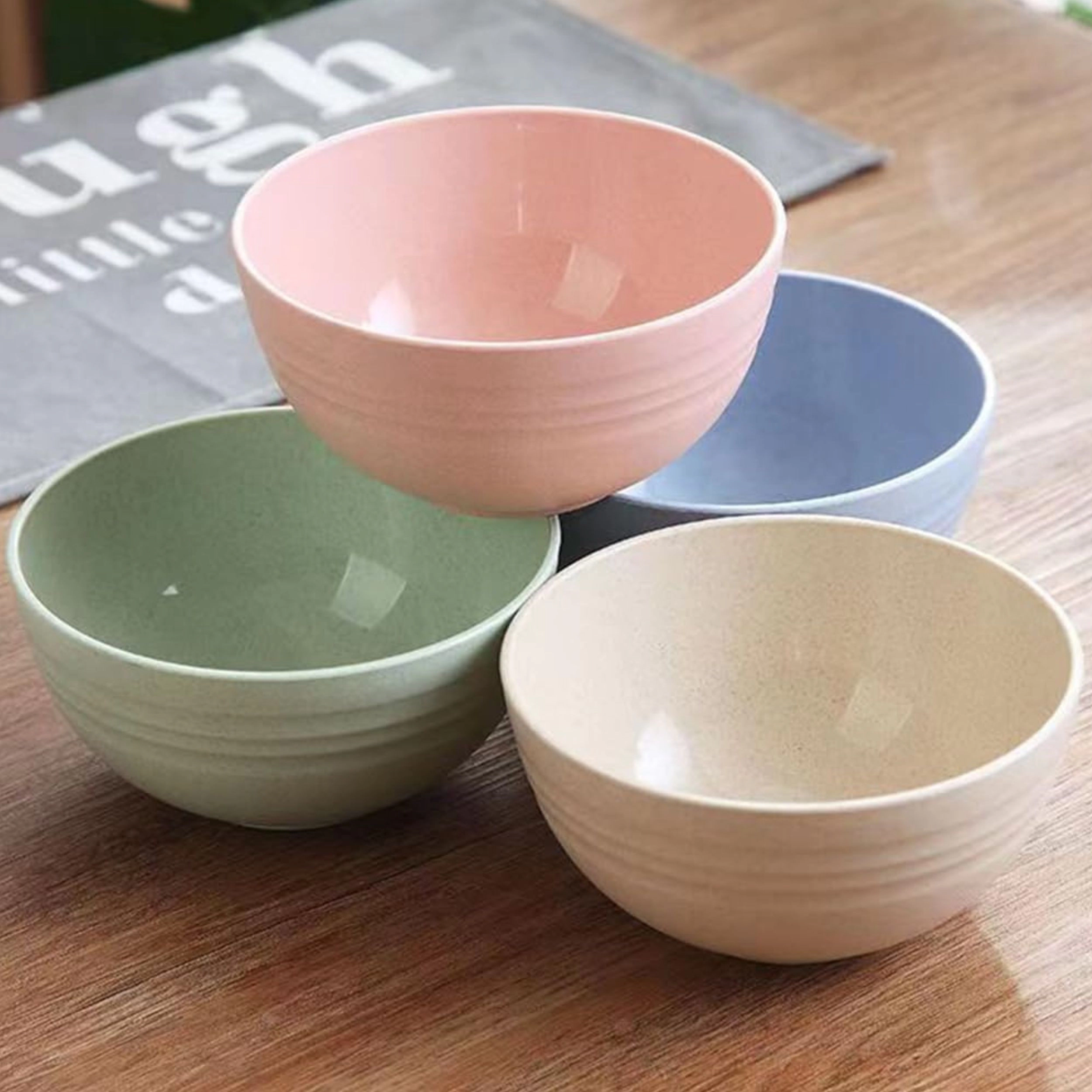 Stock Preferred 24 oz Wheat Straw Cereal Bowls Set of 4