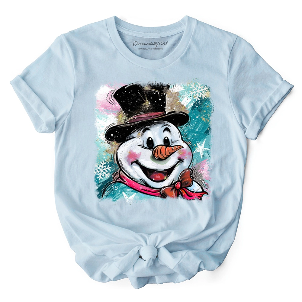OrnamentallyYou Unisex Cute Snowman Merry Christmas T-Shirt