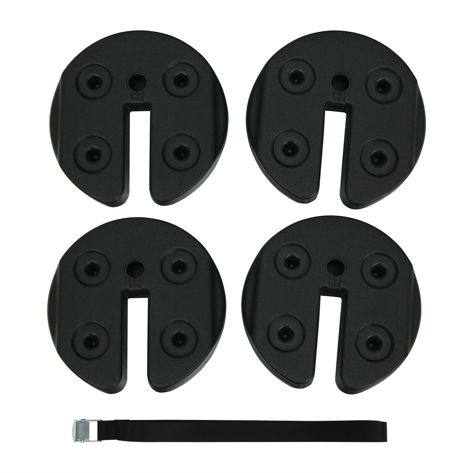SUGIFT 4-Piece Black Fillable Canopy Weight Plates, 20-lb Hold-Down, Poles up to 1.25 in