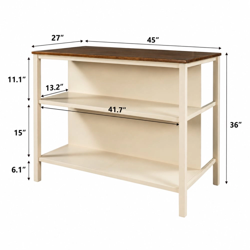 ELEMENT ACE Solid Wood Kitchen Island Cart