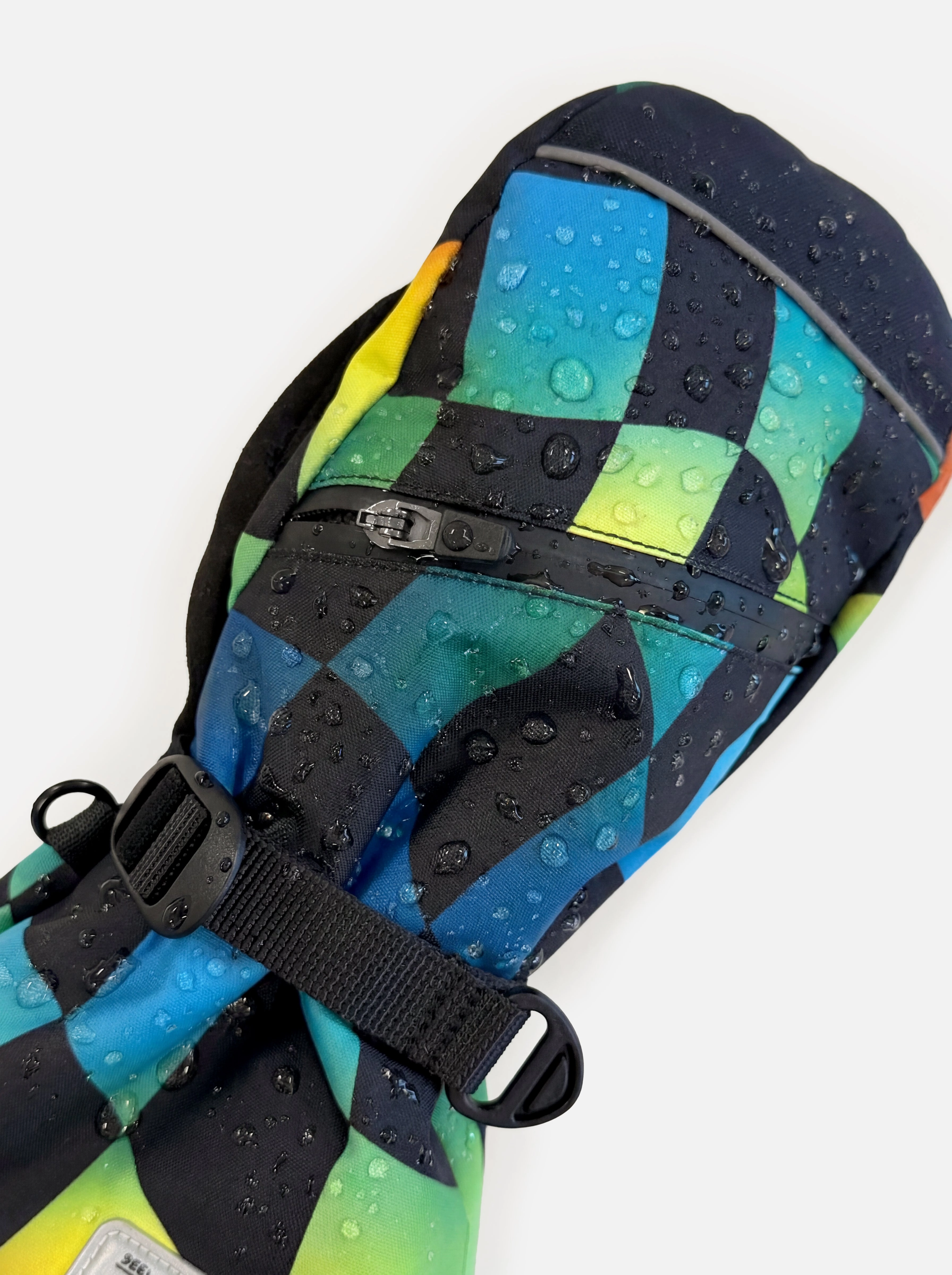 Deux par Boys Teknik Checkered Print Cordura-Reinforced Winter Mittens
