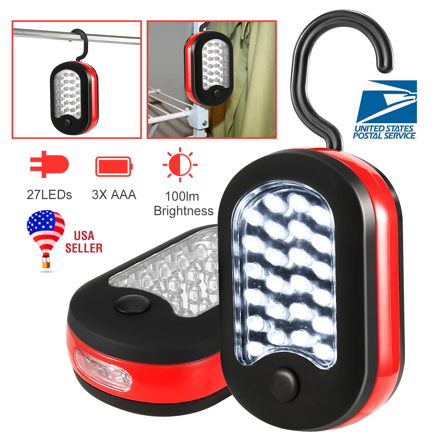 GBruno 27-LED Magnetic Work Light With Hook