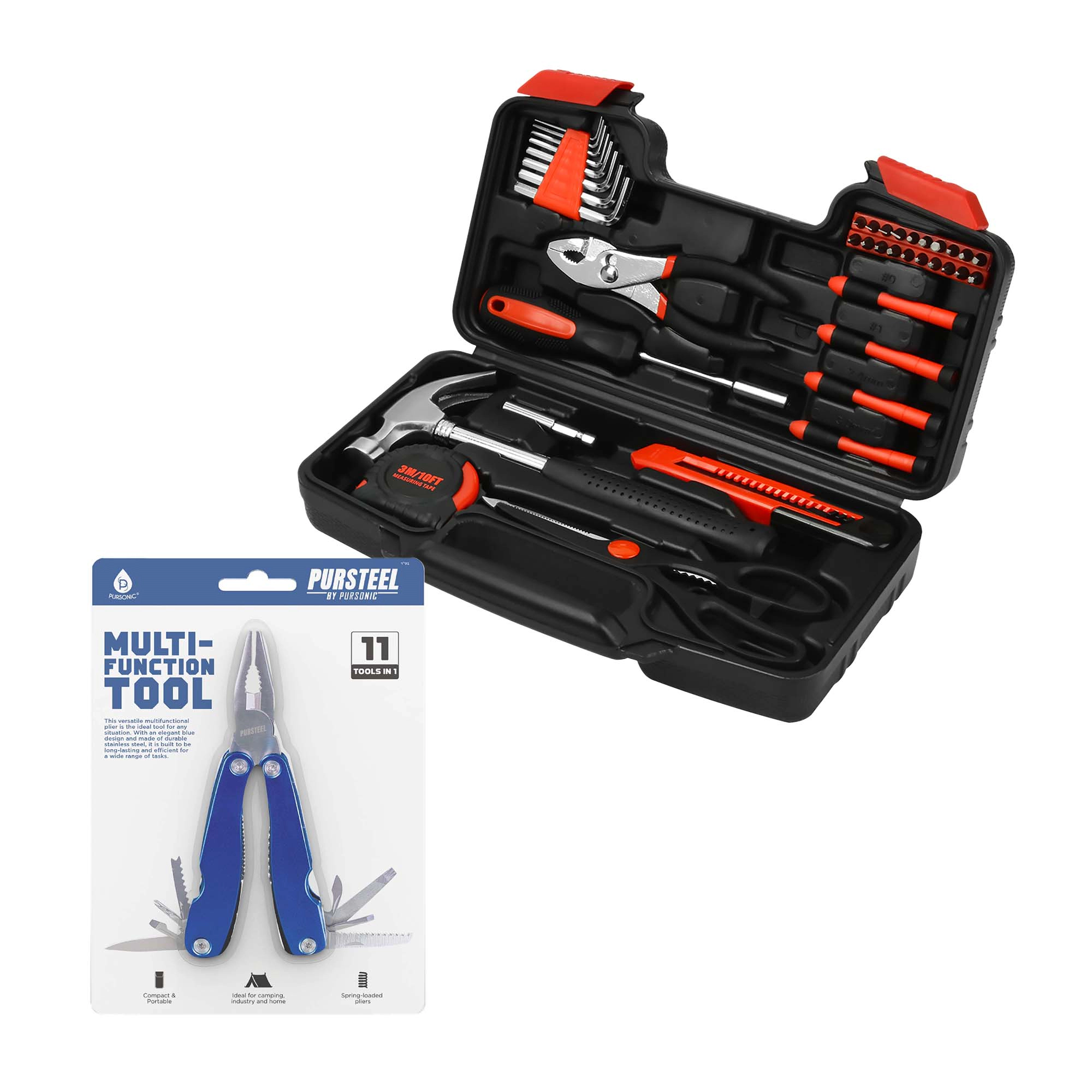 Pursonic Unisex Household Repair & Multi-Tool DIY Kit Bundle