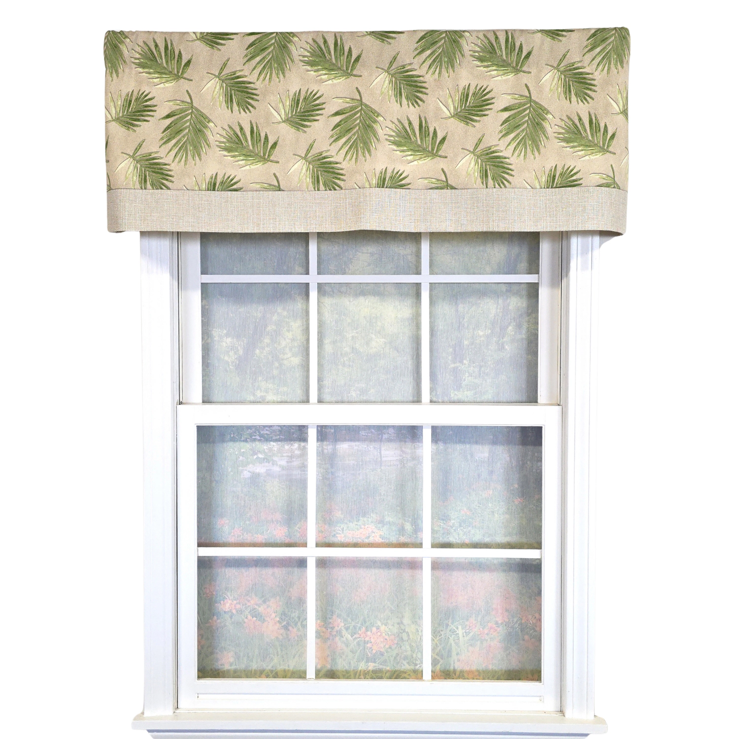 RLF Home 100% Cotton Hawthorn Banded With Poly/Cotton Ivory lining Rod Pocket Valance 50" x 17" Taupe