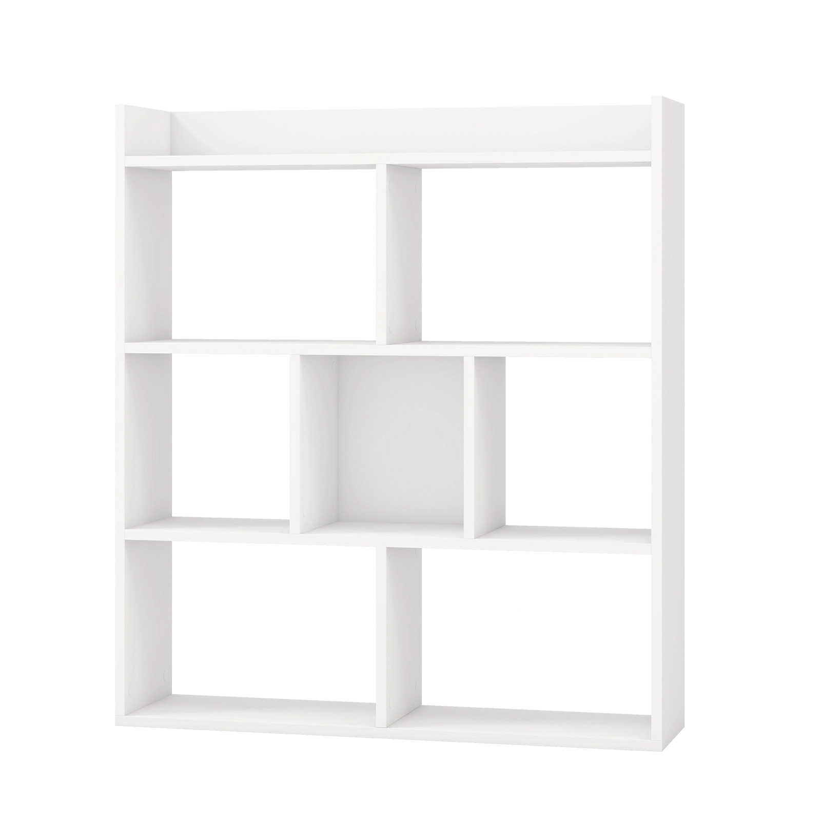 LJG 7 Cubes Open-Back Bookshelf with Anti-Toppling Devices