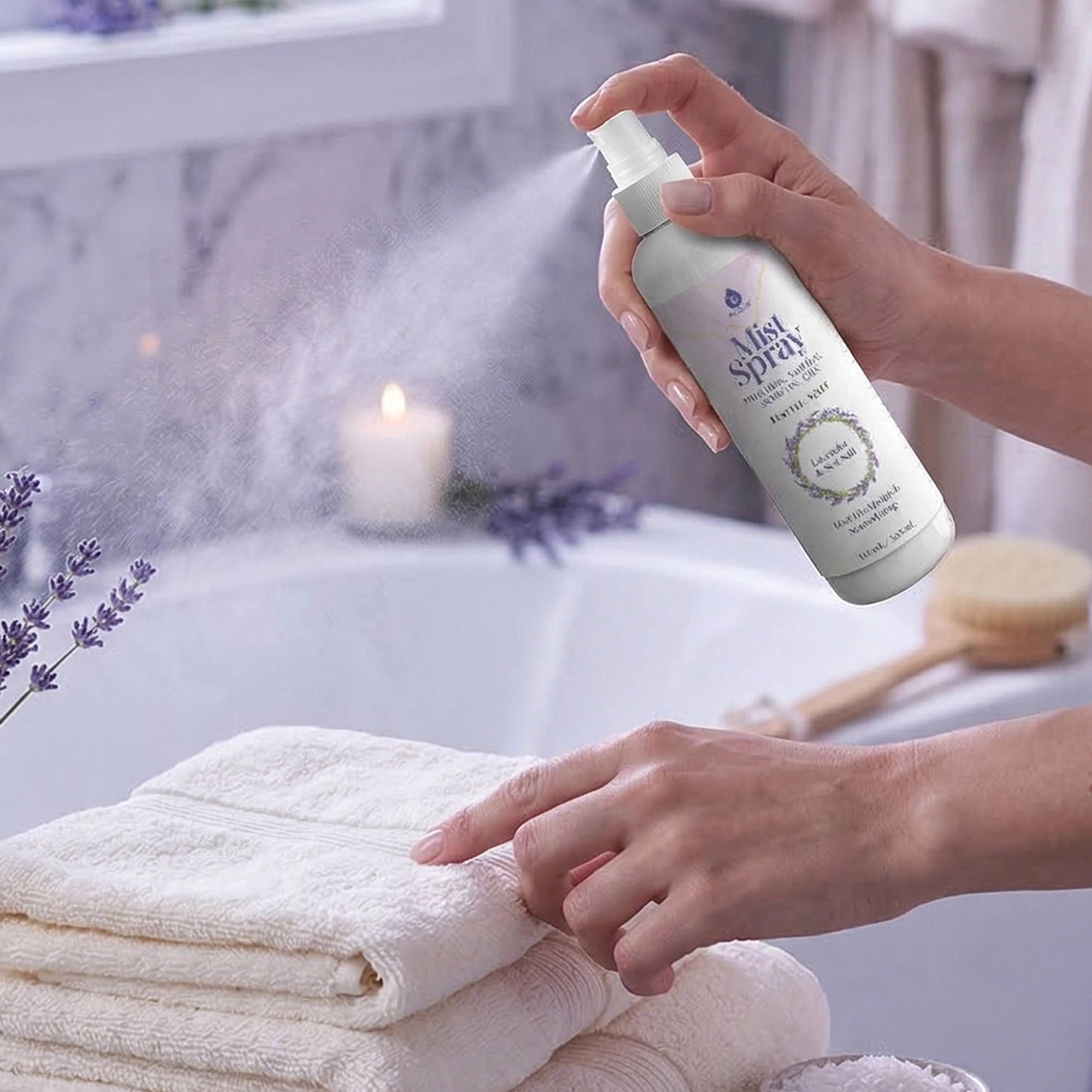 Pursonic Unisex Aromatherapy & Wellness Mist Spray Set: Lavender & Sea Salt Body, Linen & Room Sprays (3-Pack)