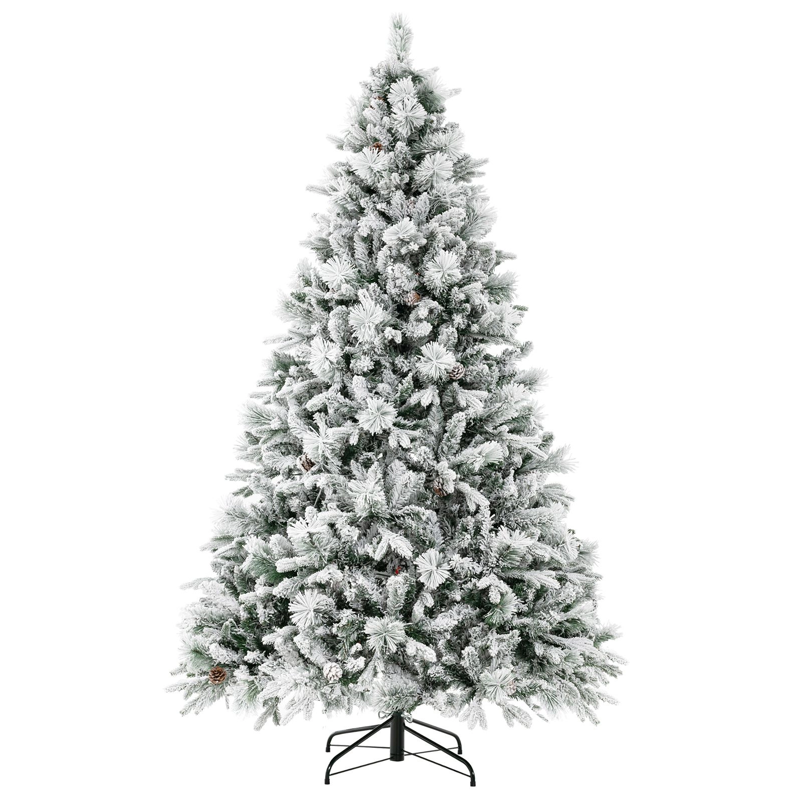 SlickBlue Snowy Artificial Christmas Tree with PE and PVC Branches