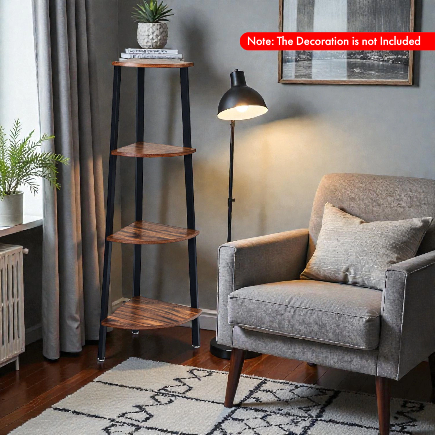 Hivvago 4-Tier Corner Storage and Display Shelf