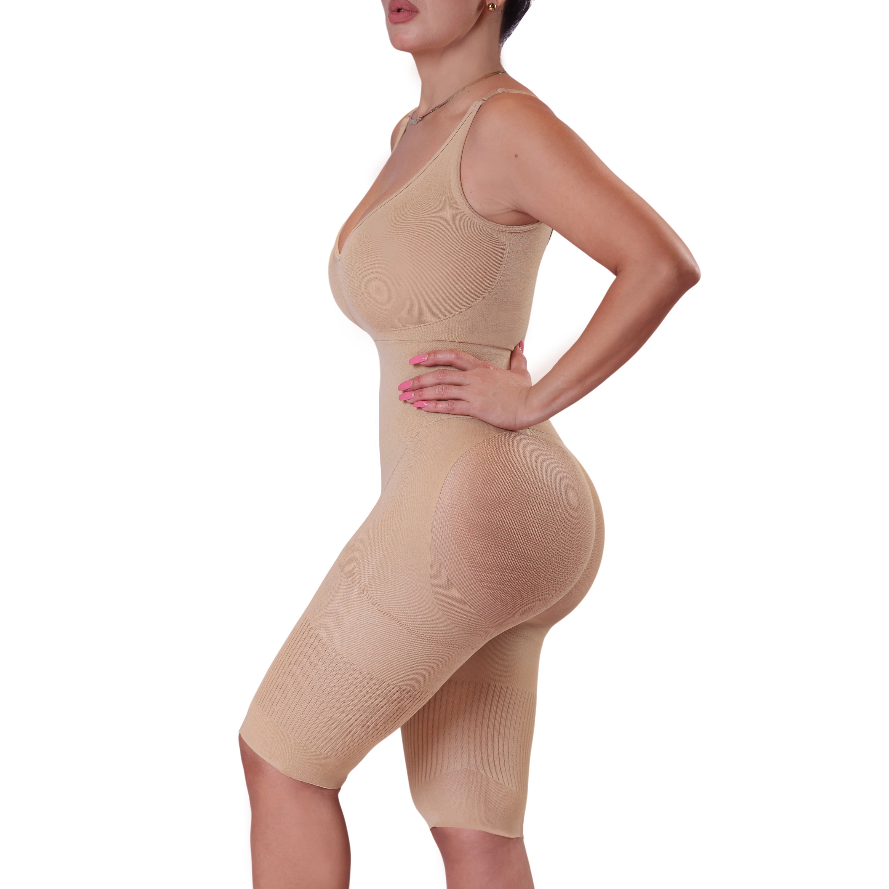 YAHAIRA Women's Happy Shapewear No.7 Bodysuit Double Tummy Layer Above Knee