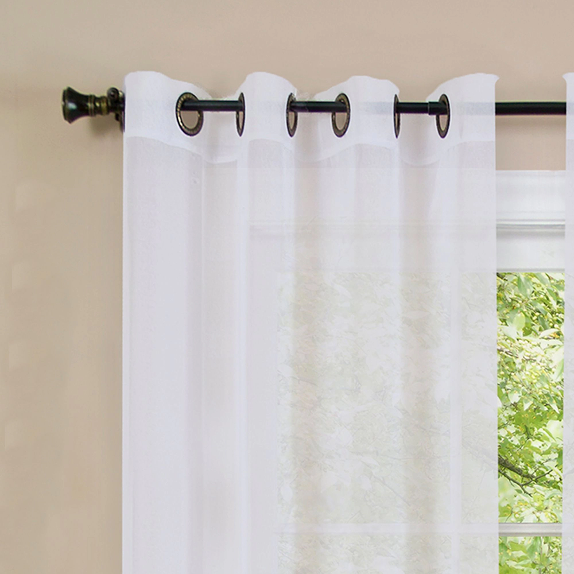 Kate Aurora Tropical Living Semi Matte Sheer Ombre Chic Grommet Top Window Curtains