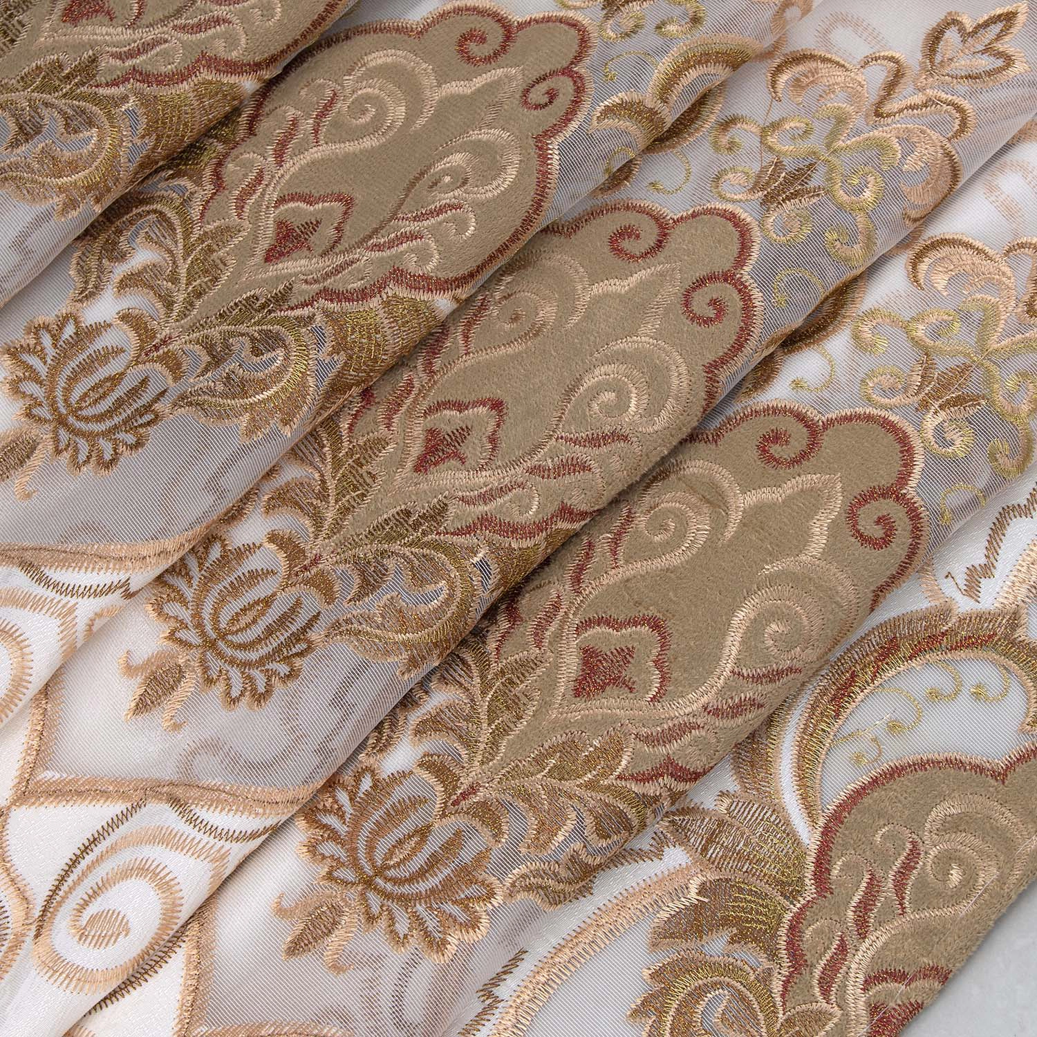 RT Designer Collection Betsy Macrame Rod Pocket Curtain Panel 52" x 84" Gold