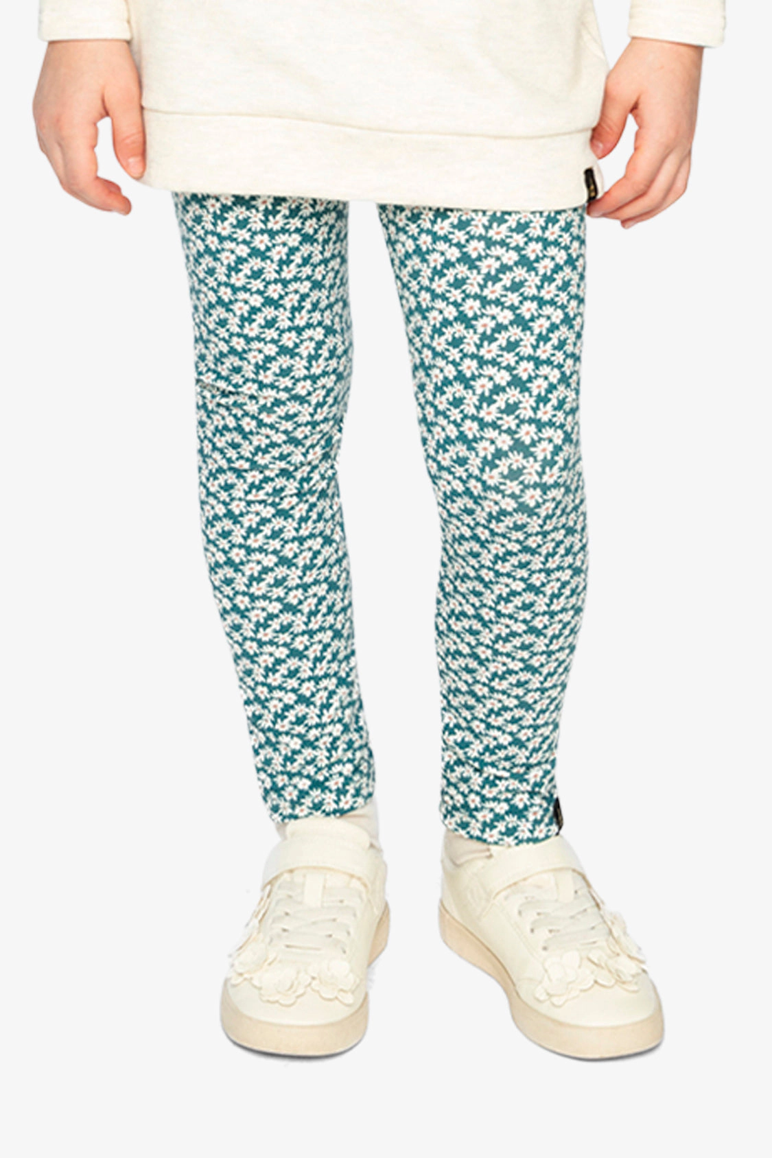 Deux par Girls Daisy Print Organic Cotton Leggings
