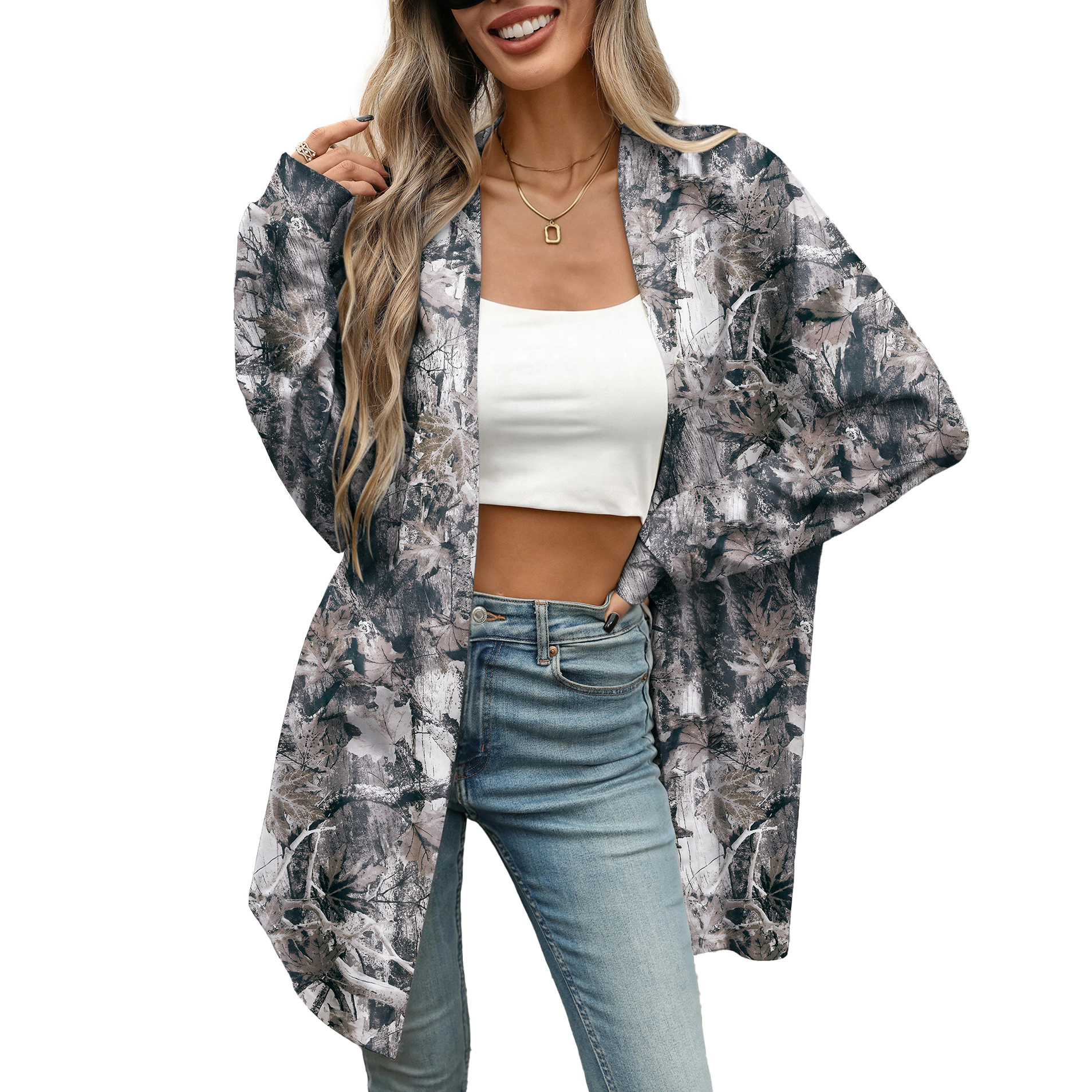 Premium Charms Women's Cardigan Sweater Long Sleeve Open Front Longline Casual Layer