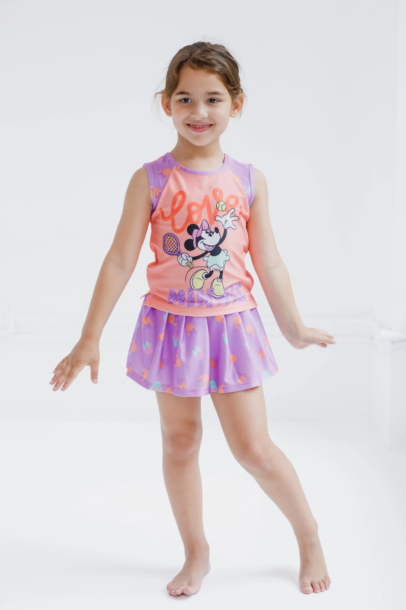 Disney Girls' Athletic Sleeveless Tank Top and Skort Set