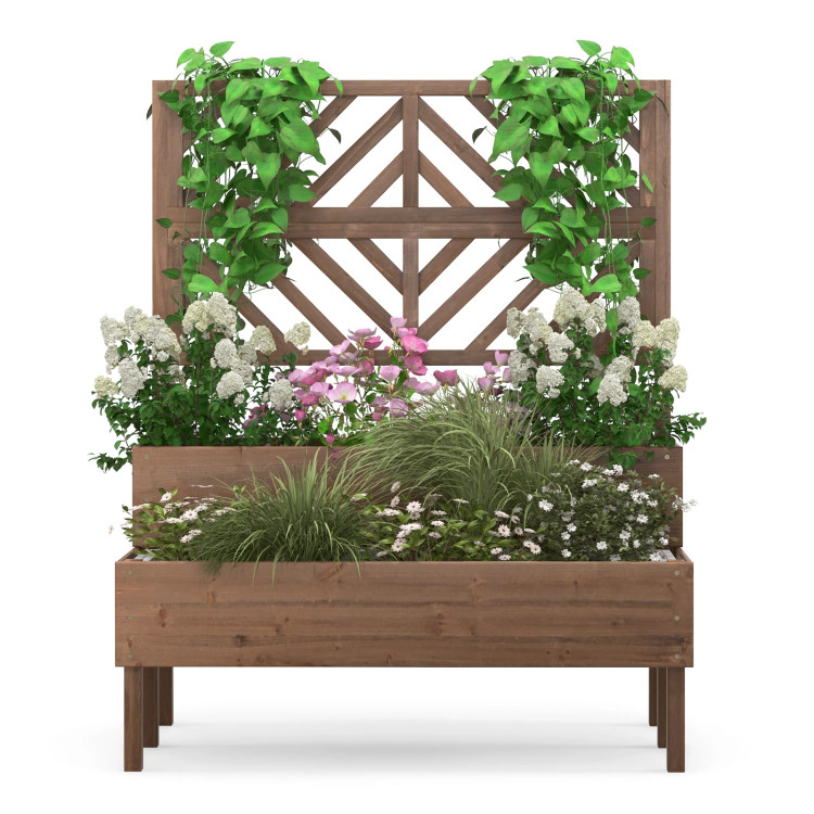 Hivvago 2-Tier Raised Garden Bed with Trellis