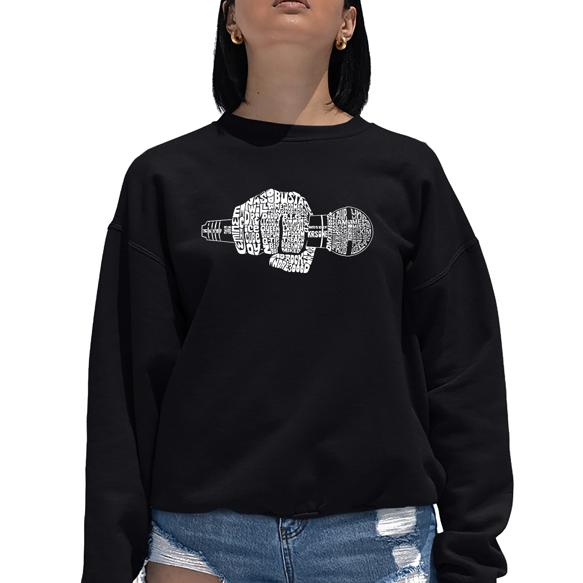 LA Pop Art 90's Rappers - Women's Word Crewneck Sweatshirt
