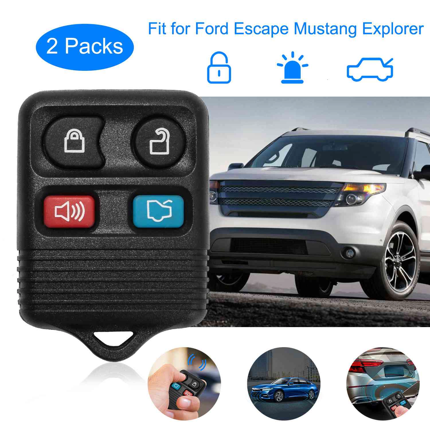 GBruno 2-Pack Key Fob Case For Ford Escape Mustang