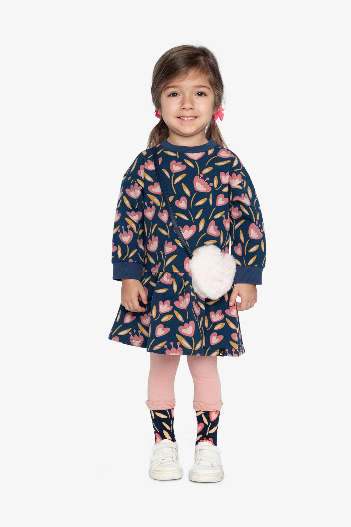 Deux par Girls Tulip Print French Terry Dress