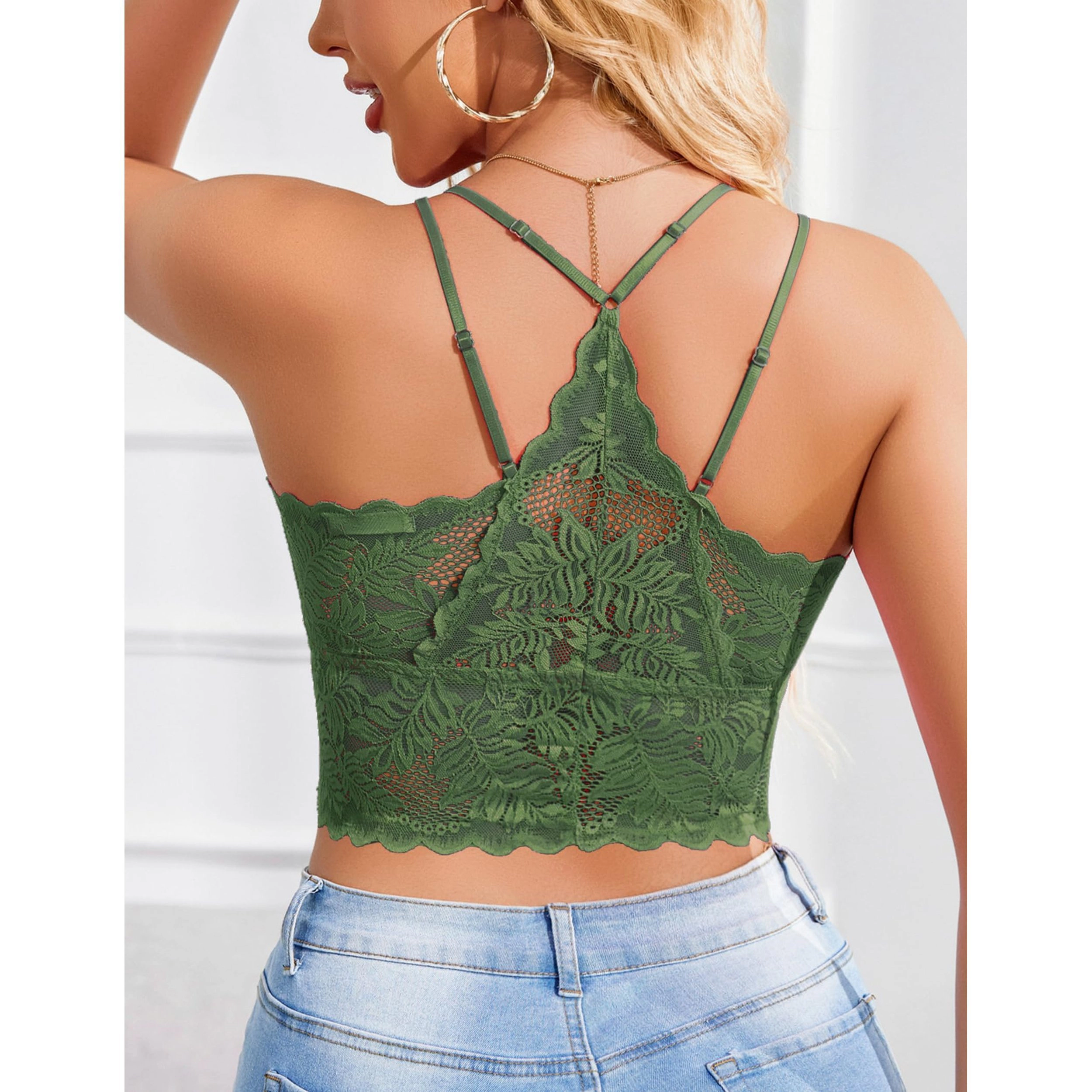 Avidlove Women's Lace Racerback V Neck Bralette Camisole