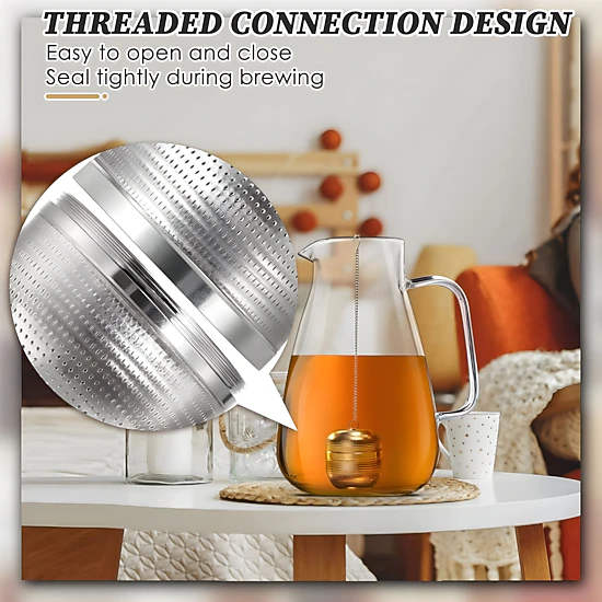Kitcheniva Reusable Stainless Steel Fine Mesh Spice & Tea Infuser With Chain & Drip Tray