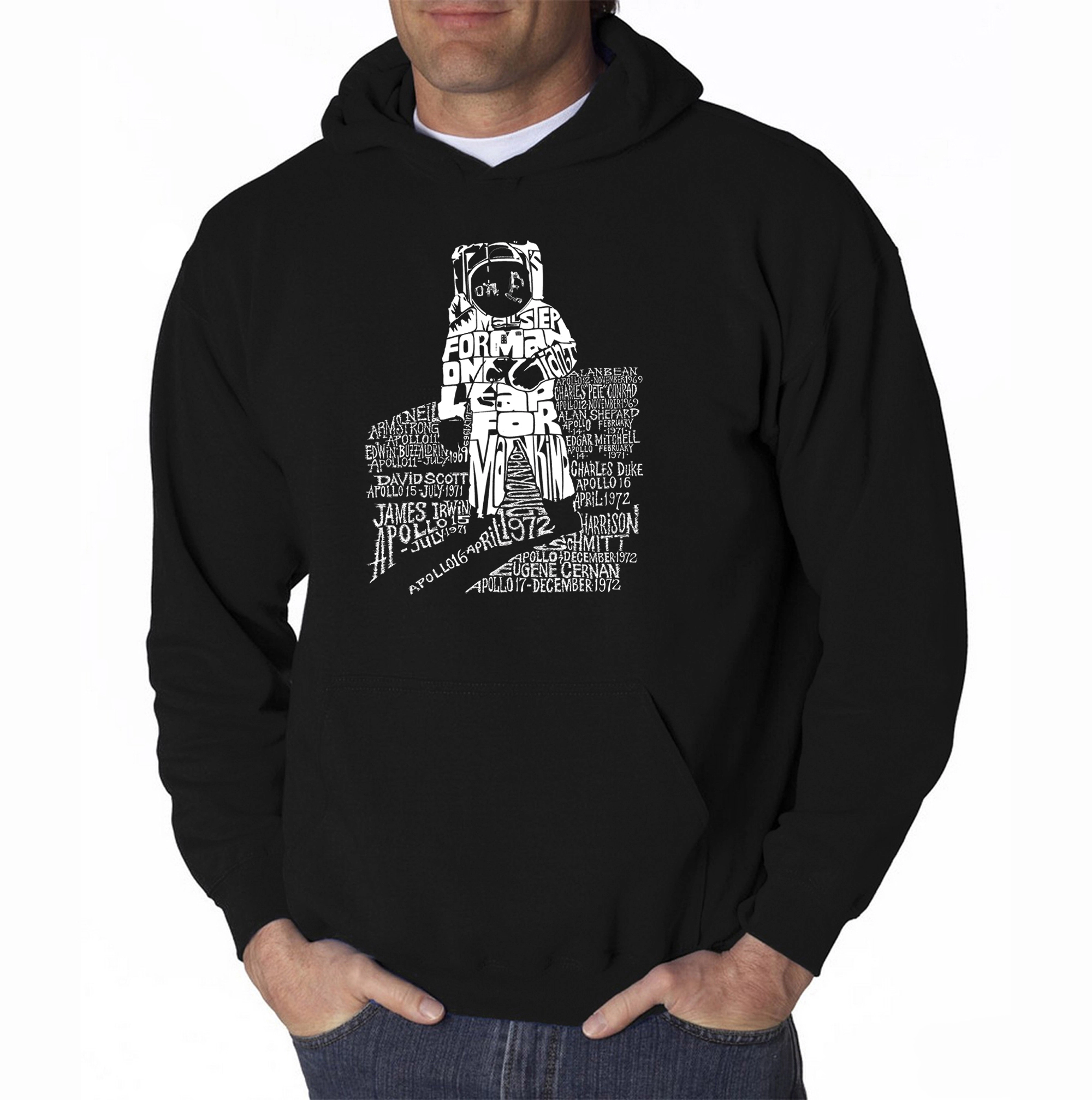 LA Pop Art Astronaut - Mens Word Hooded Sweatshirt