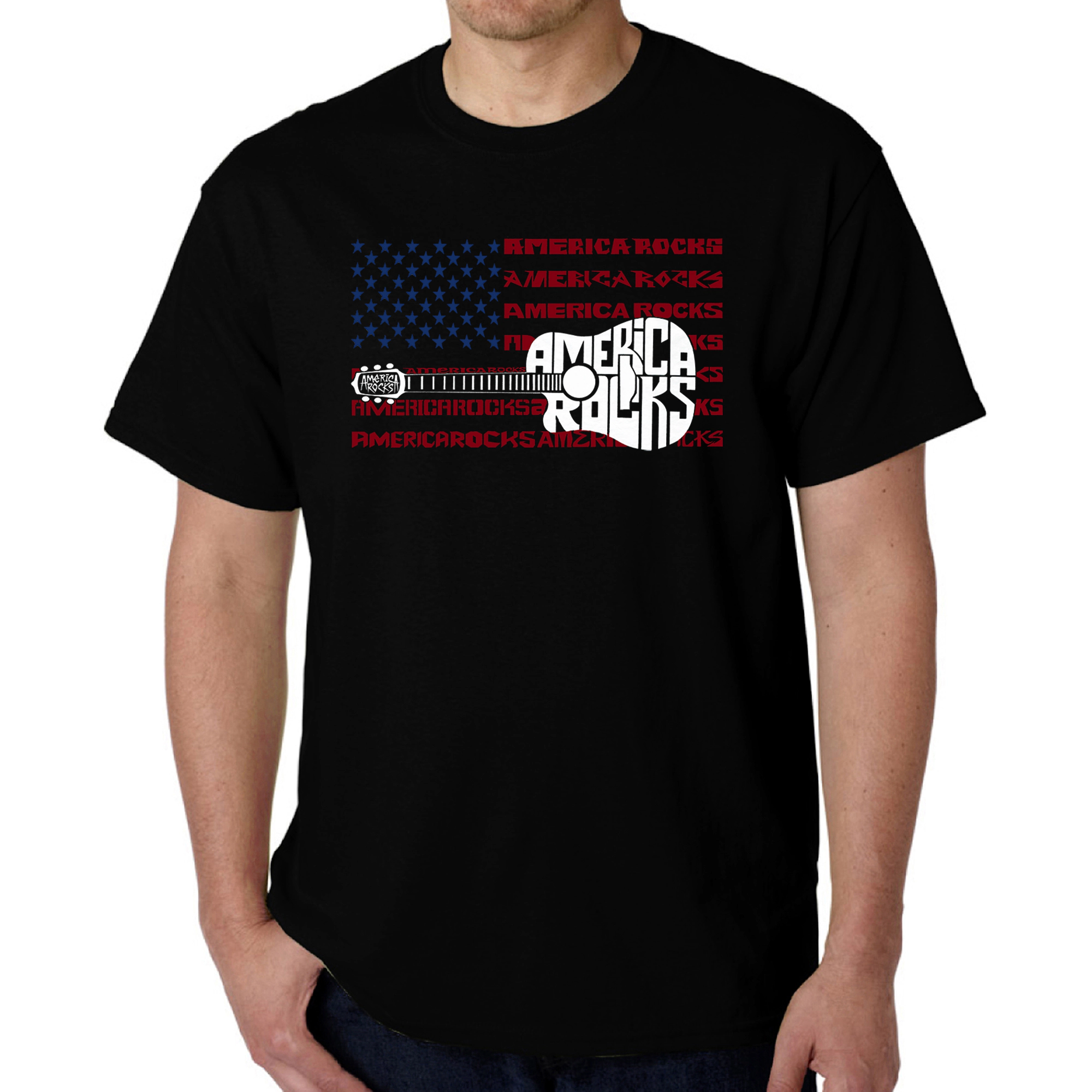 LA Pop Art Men's T-Shirt - America Rocks, Patriotic Graphic Tee