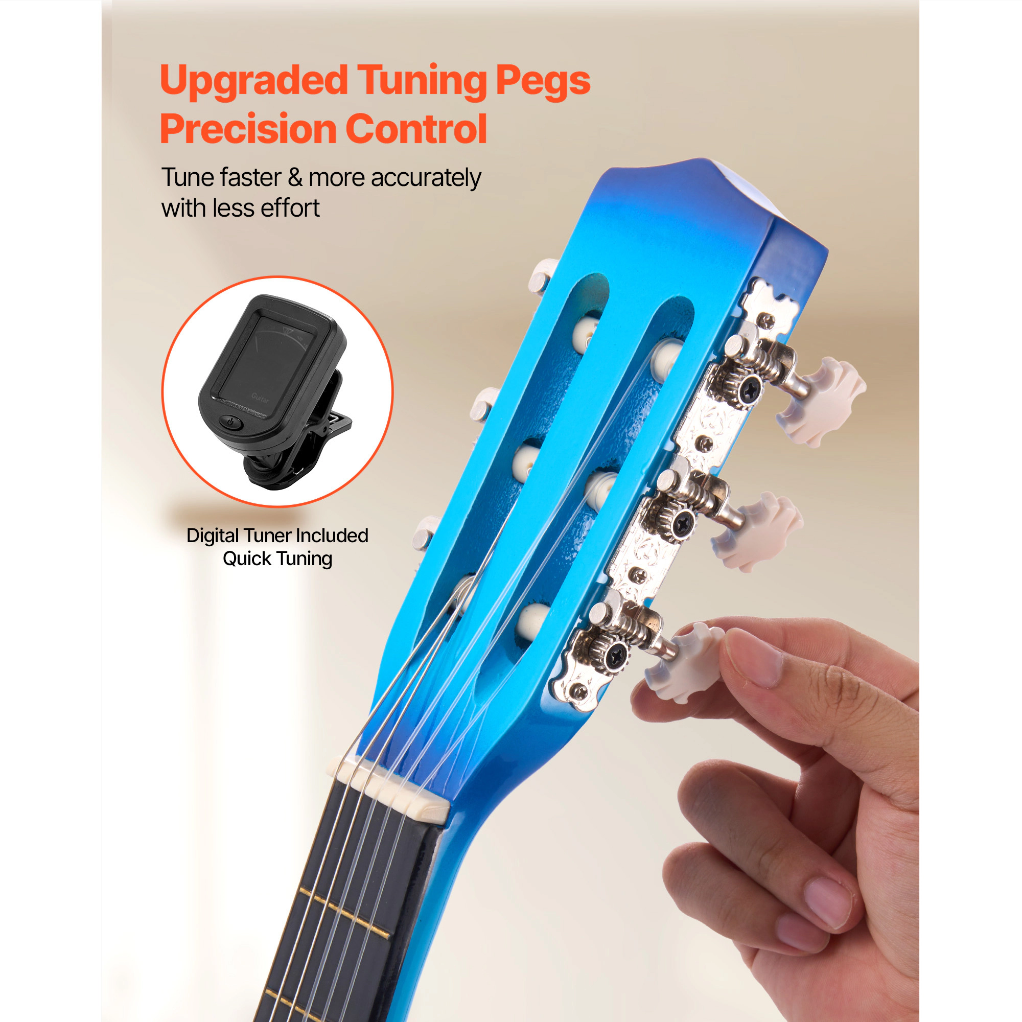 HONGGE Classical Guitar 38 Inch Wood Classical Guitar Starter Kit for Beginners with Nylon Strings Gig Bag Strap Tuner