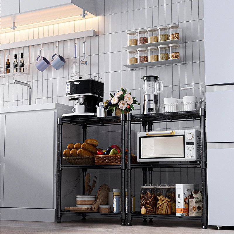Flynama 3 Tier Utility Wire Shelving 26.4H x 17.7W x 11.8D in 450 LBS Steel Rack for Home Kitchen and Office in Grey
