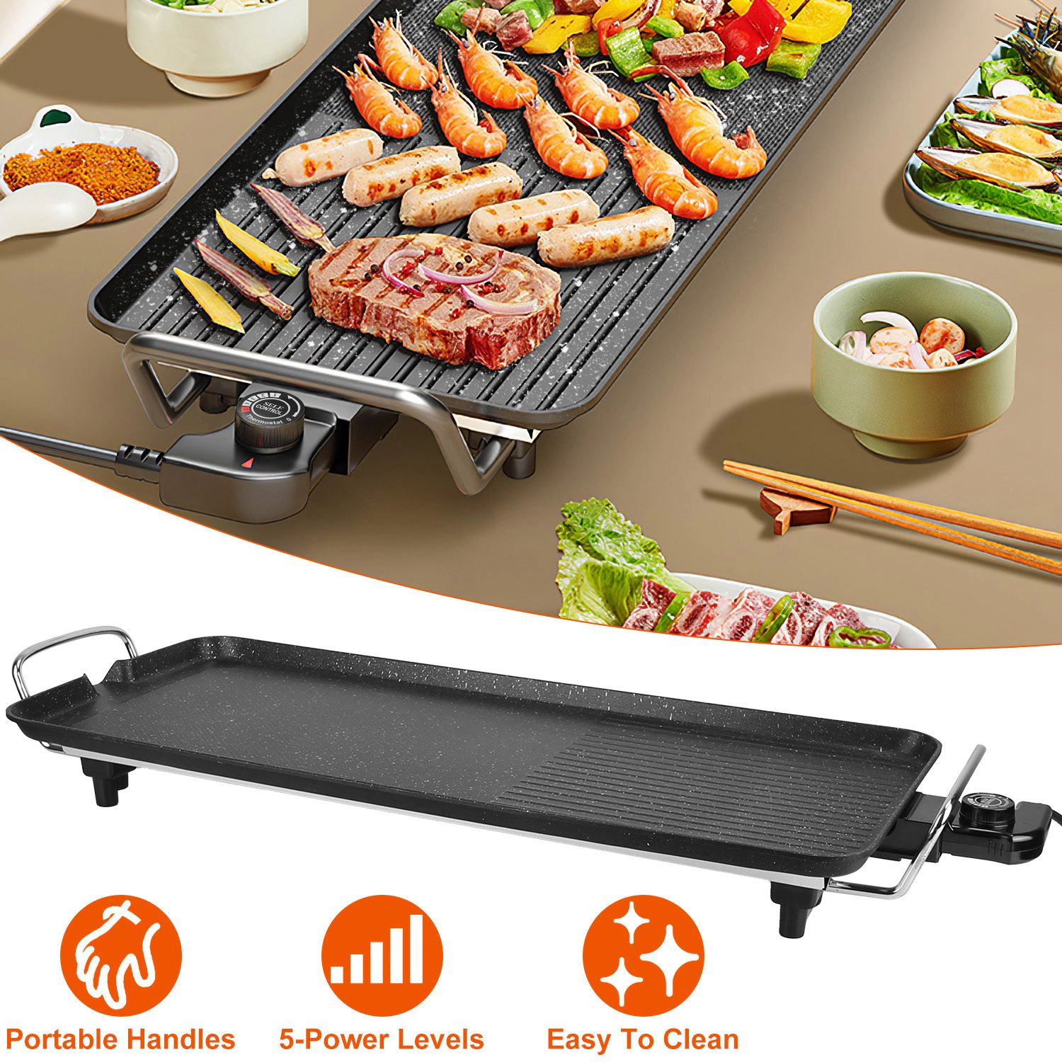 GBruno 1500W Non-Stick Electric Griddle