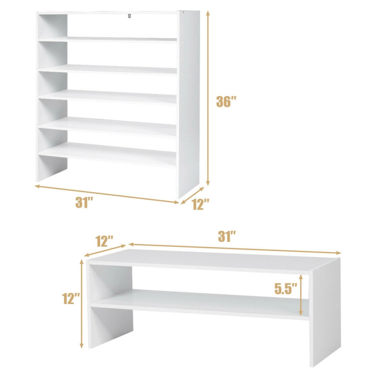 Hivvago Wooden Shoe Rack with Bench and Entryway Storage