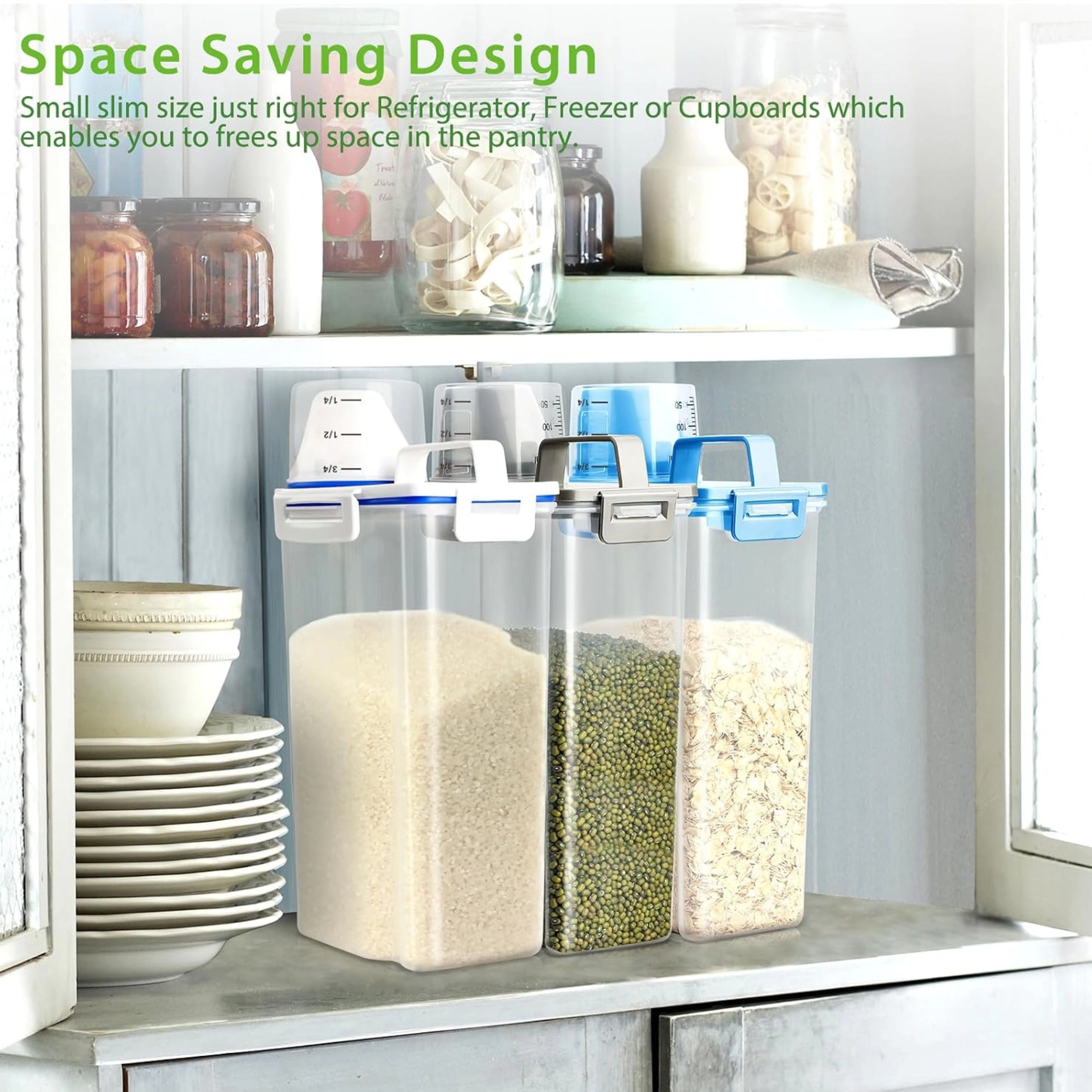 Stock Preferred Airtight Rice and Dry Food Storage Container with Measuring Cup