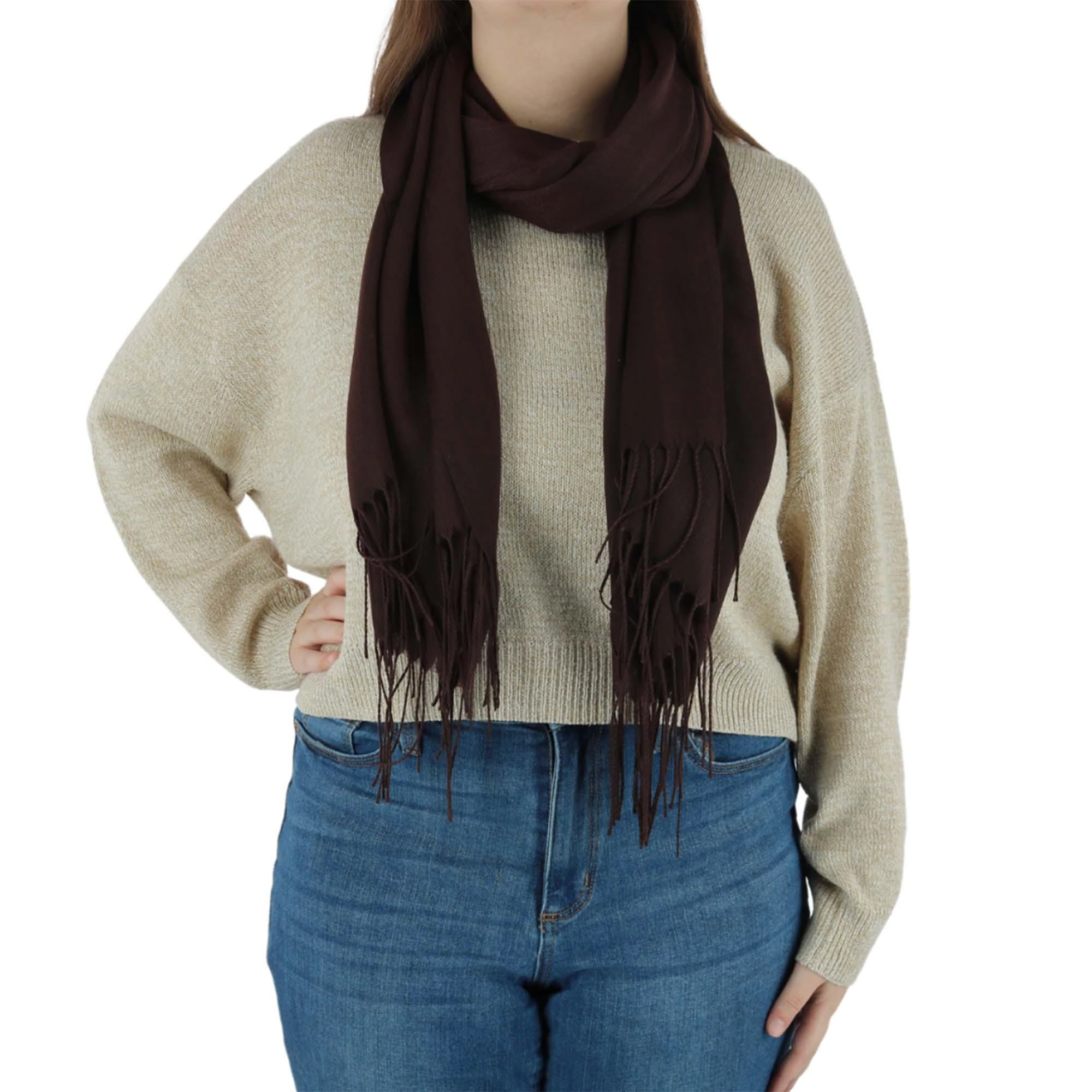 CTM Women's Classic Pashmina Style Shawl Wraps
